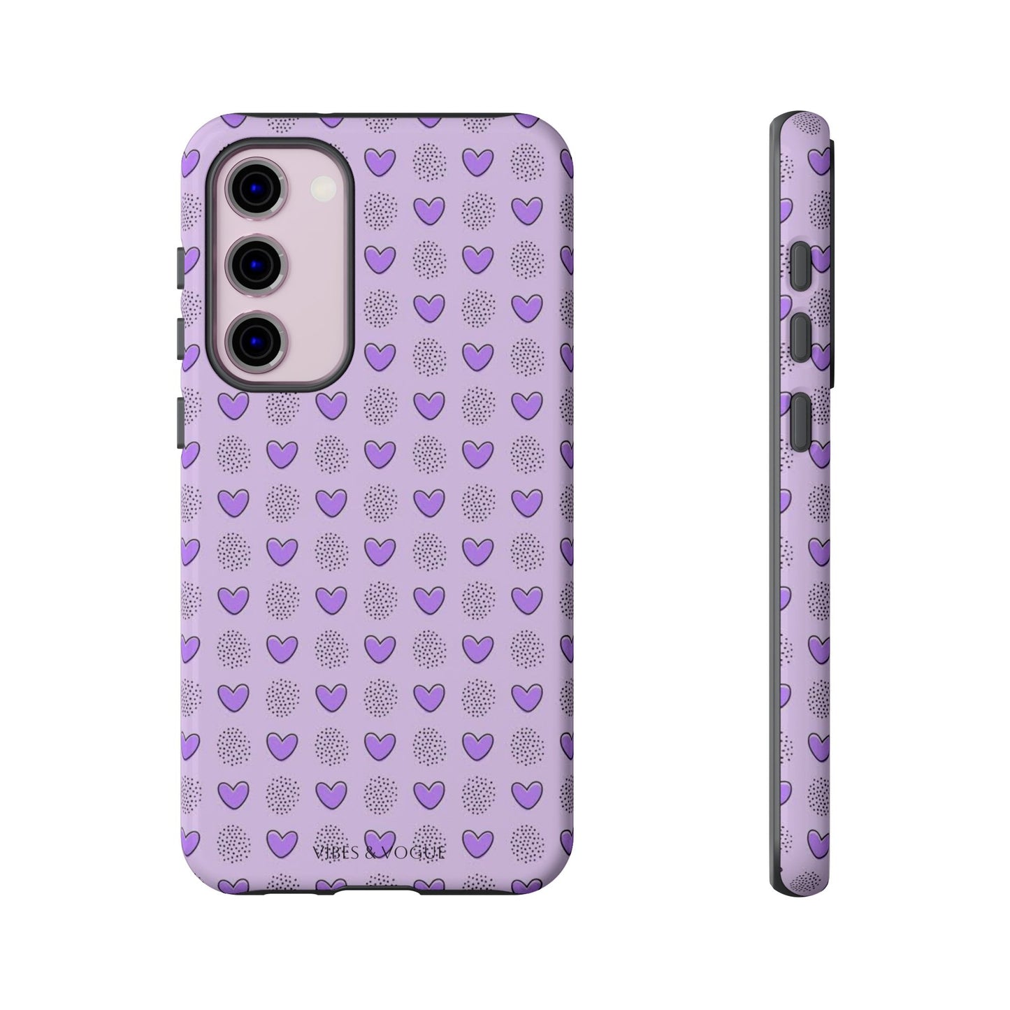 Purple Heart Pattern Phone Case - Tough Cases for a Stylish & Protective Vibe