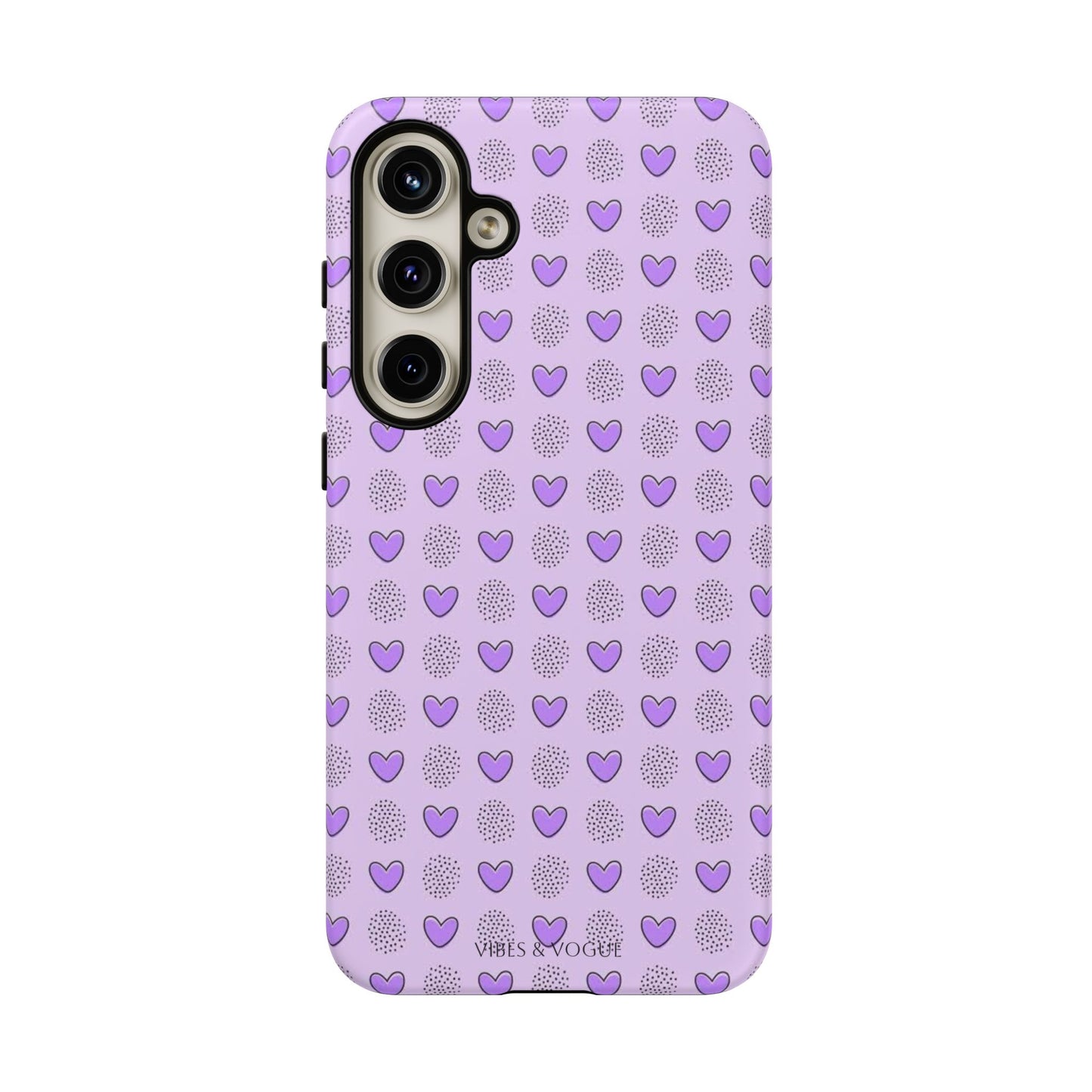 Purple Heart Pattern Phone Case - Tough Cases for a Stylish & Protective Vibe