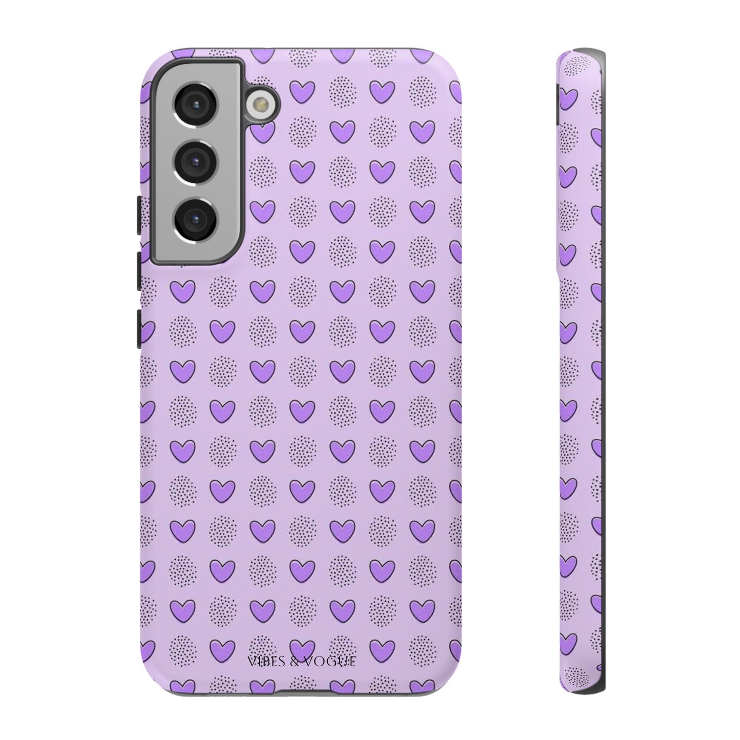 Purple Heart Pattern Phone Case - Tough Cases for a Stylish & Protective Vibe
