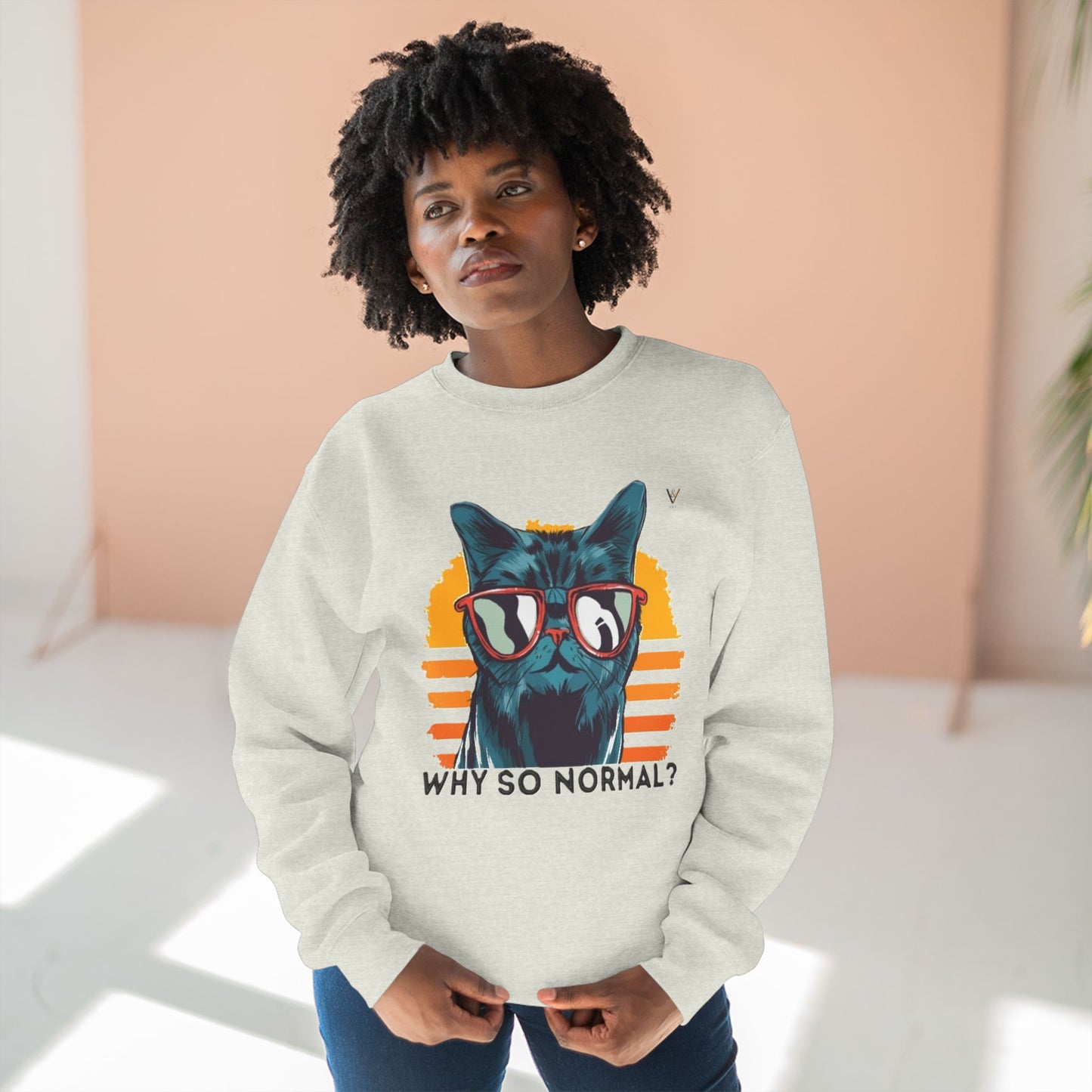 Funny Cat Crewneck Sweatshirt - 'Why So Normal?' - Unisex Casual Apparel