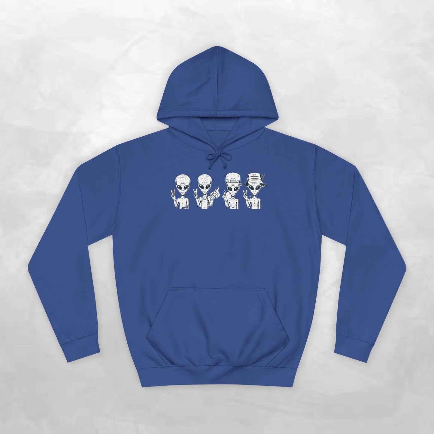 Retro Alien College Hoodie - Unisex Warm Sweatshirt for Campus Style