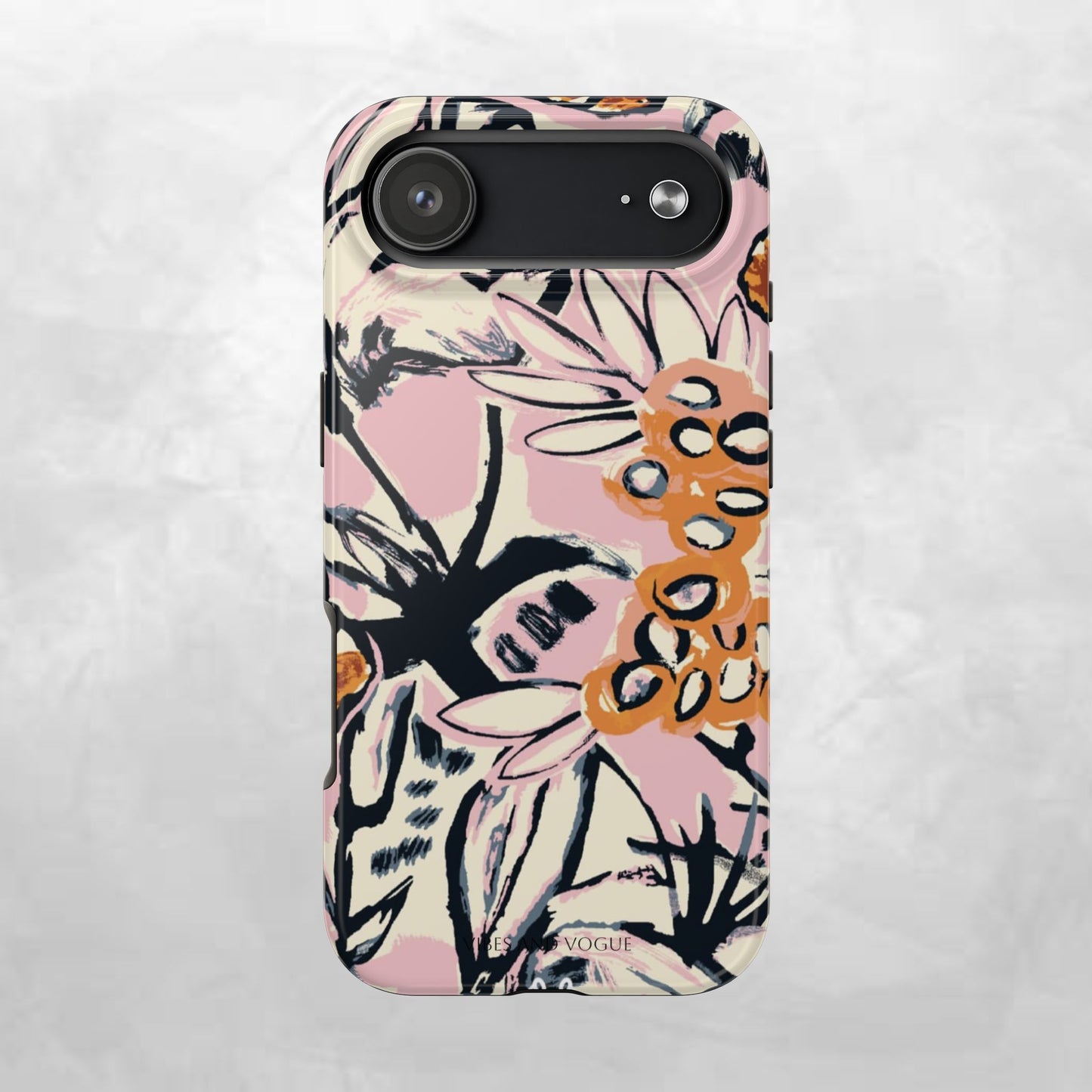 Purple Ocean Creatures Tough Phone Case — Jellyfish, Turtle & Floral Protective Cover