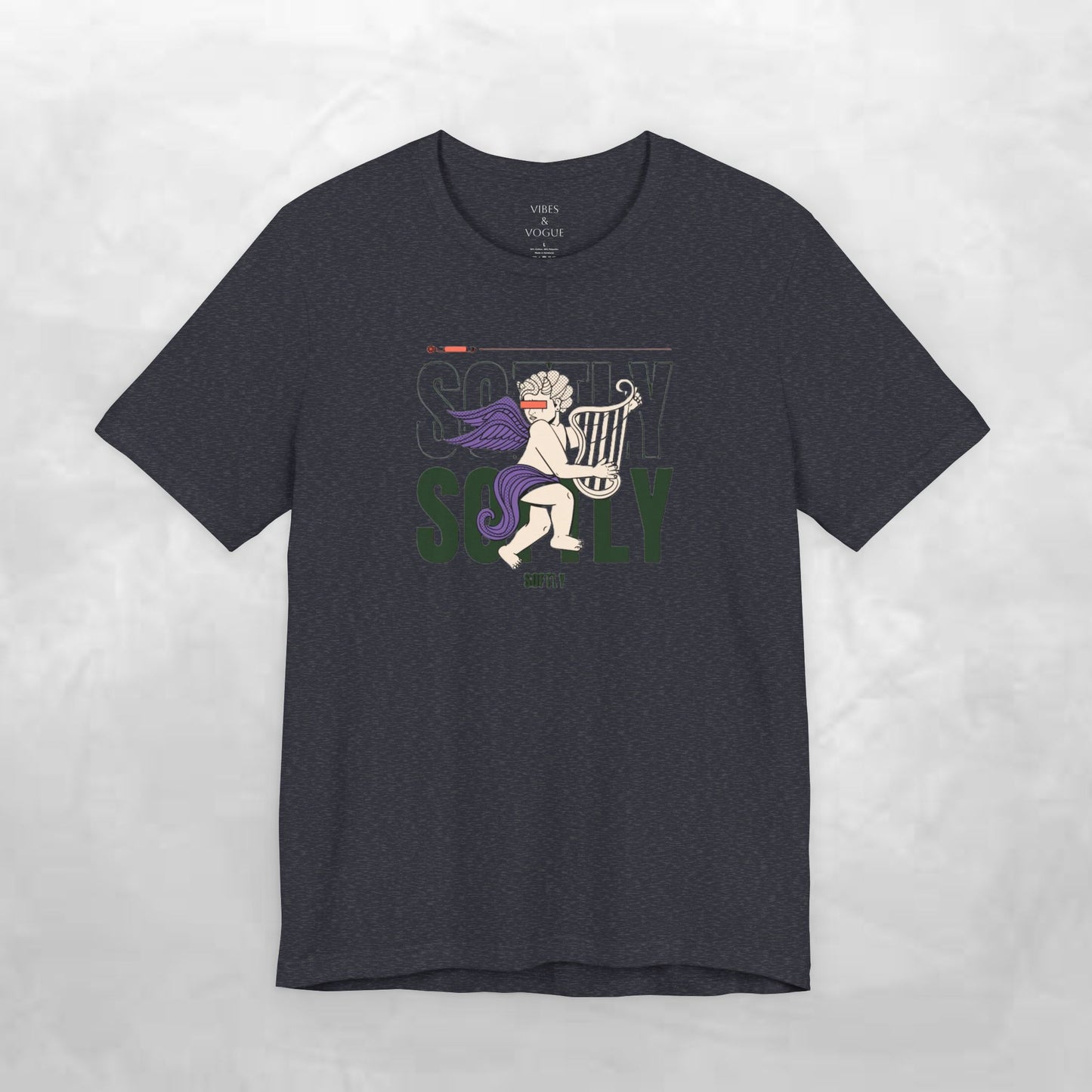 Unisex Short Sleeve Tee with Harp Design, Casual Tee, Gift for Music Lovers, Summer Wear, Concert Outfit, Friendship Tee