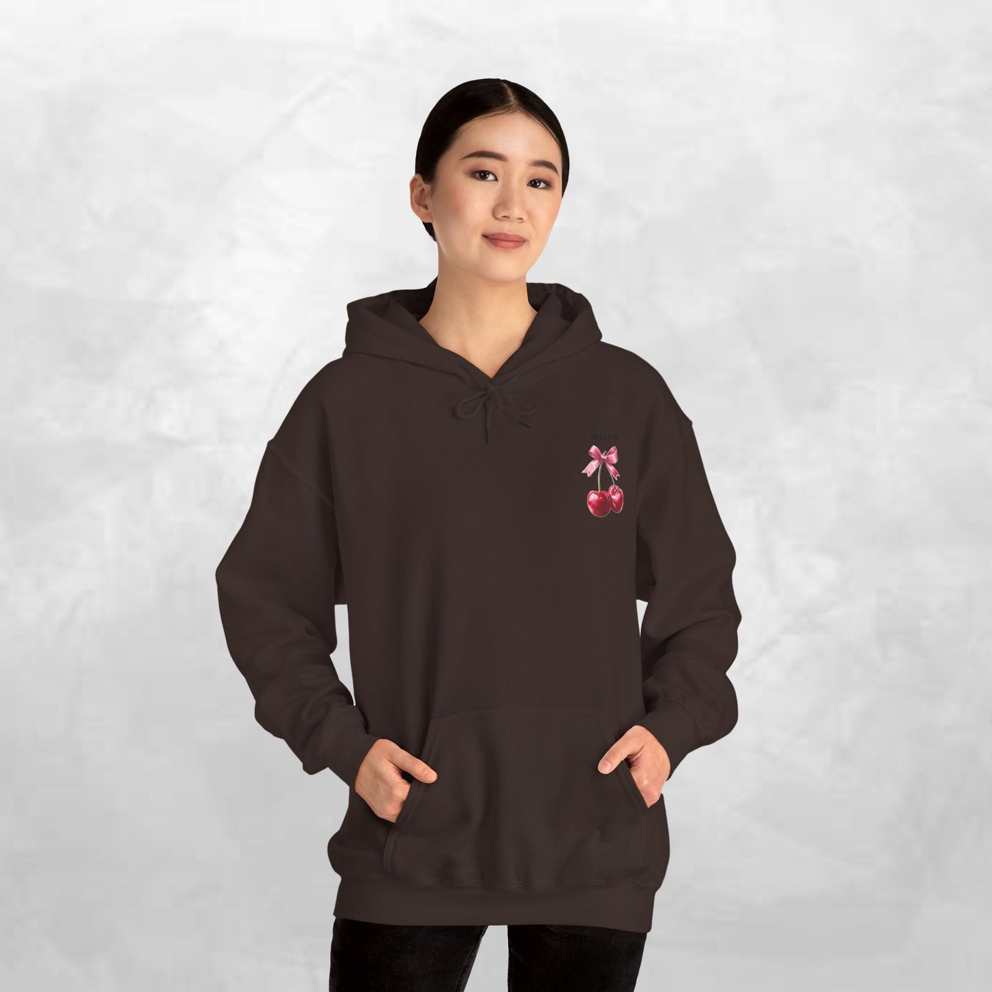 Cherry Bow Unisex Hoodie - Sweet, Cozy Style for Spring, Casual Wear, Gift for Birthdays, Summer Fun, Festival Fashion