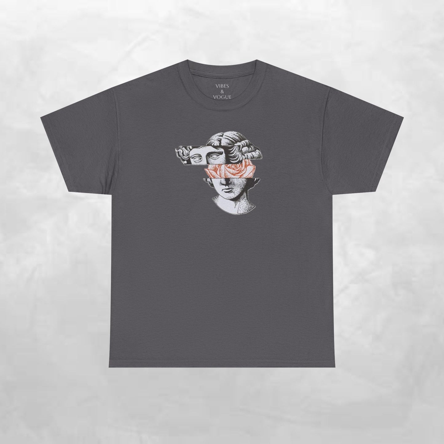 Artistic Unisex Heavy Cotton Tee – Abstract Face Design