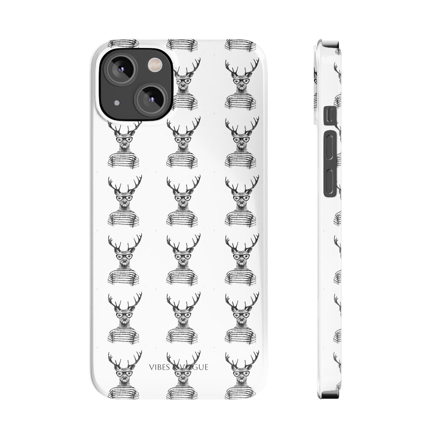 Stylish Slim Phone Case with Cool Stag Design
