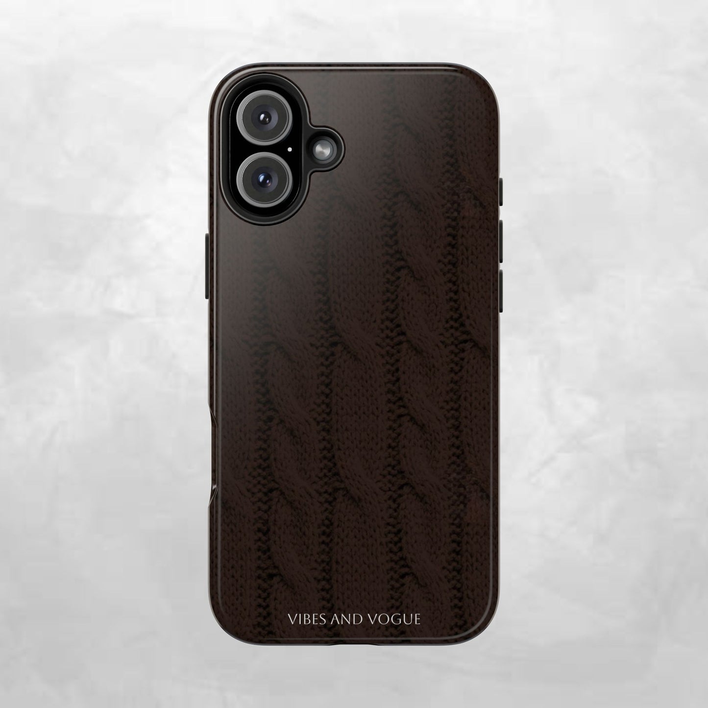 Cable Knit Chocolate Tough Phone Case — Vibes and Vogue Protective Cover