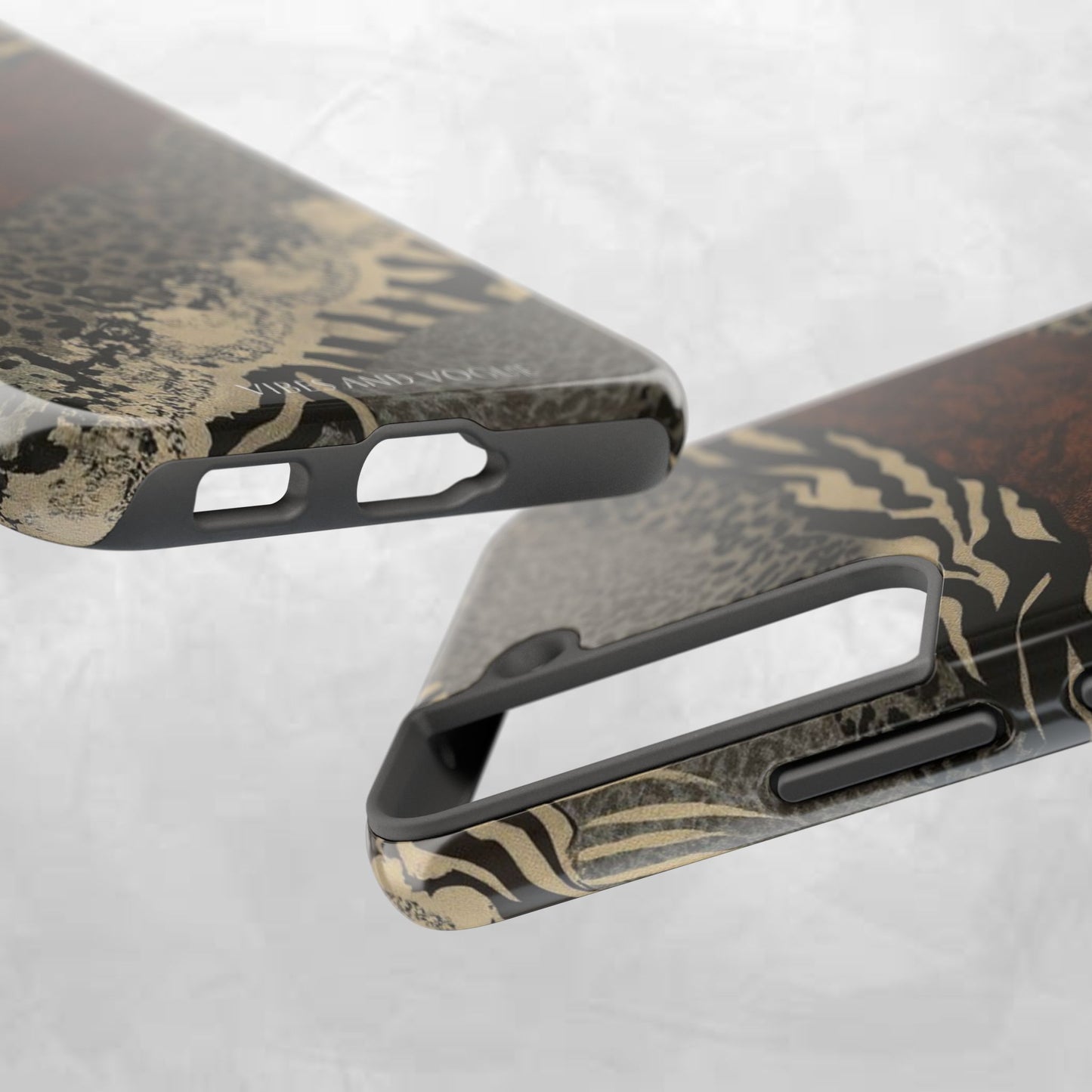 Safari Patchwork Tough Phone Case — Brown Leopard & Zebra Animal Print