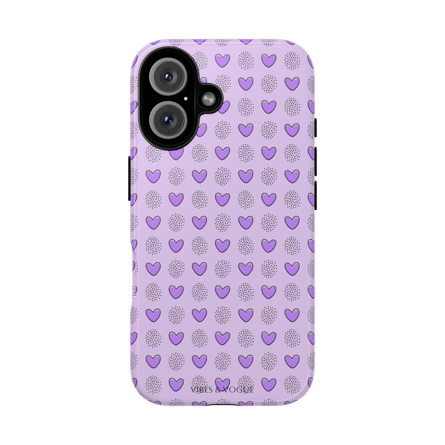 Purple Heart Pattern Phone Case - Tough Cases for a Stylish & Protective Vibe