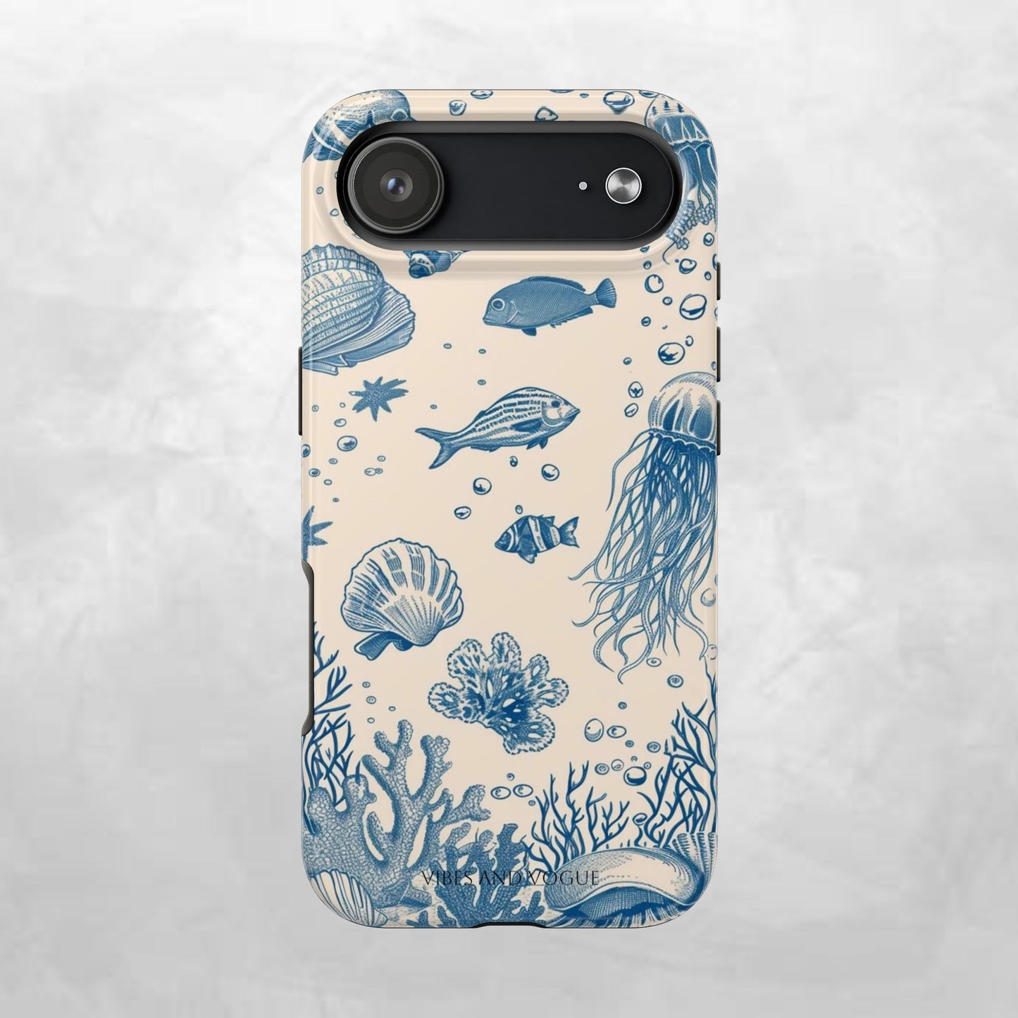 Ocean Blue Marine Pattern Tough Phone Case