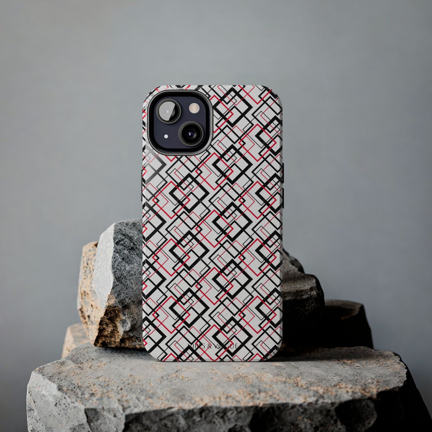 Stylish Geometric Tough Phone Case - Modern Design for Trendsetters