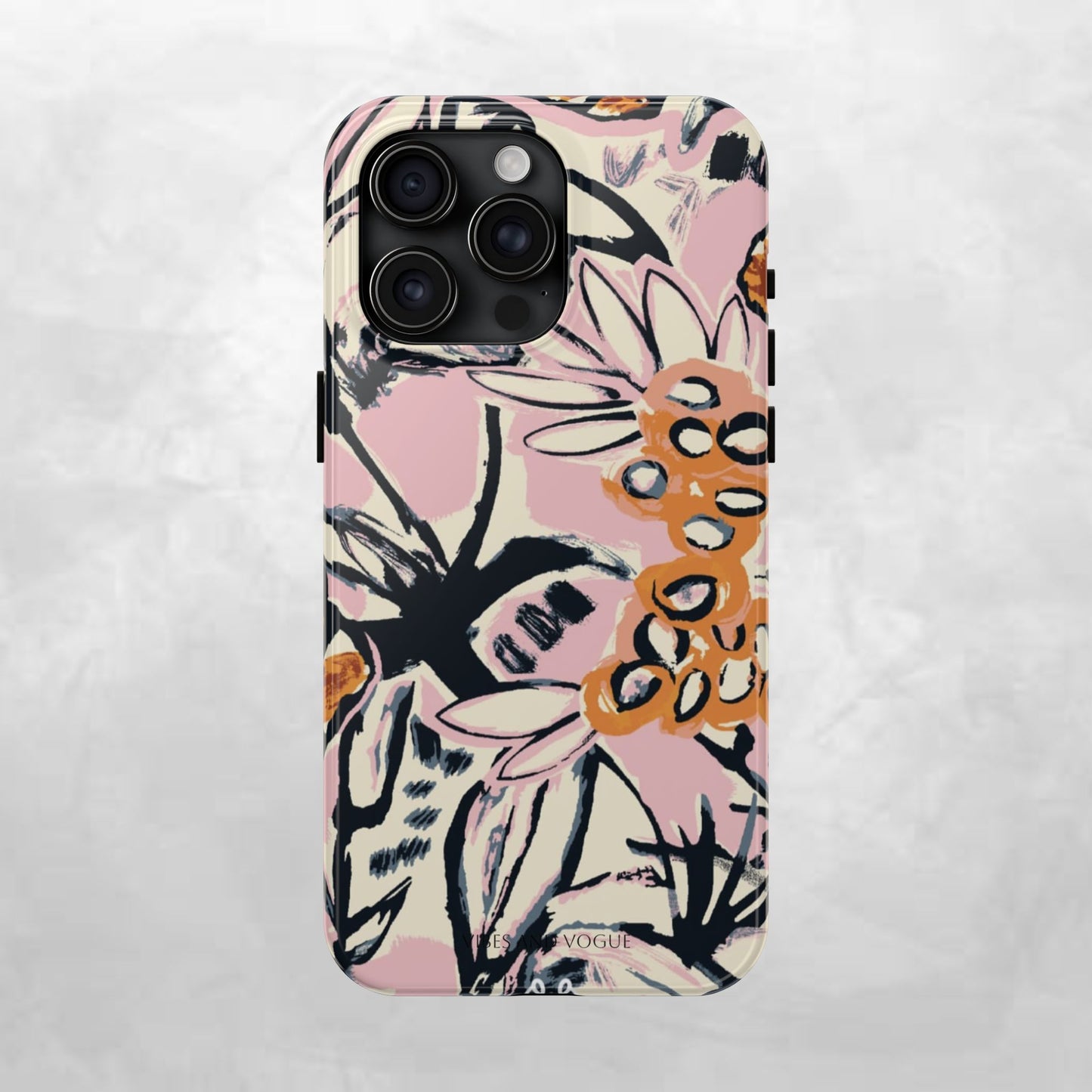Purple Ocean Creatures Tough Phone Case — Jellyfish, Turtle & Floral Protective Cover