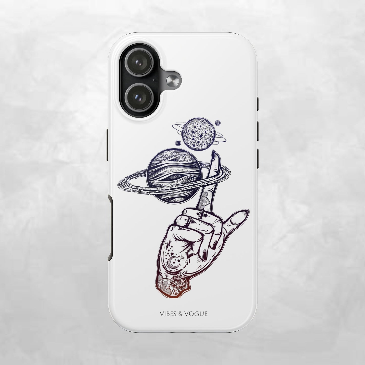 Cosmic Tattoo Phone Case, Unique Galaxy Cell Phone Cover, Gift for Astronomers, Trendy Space Phone Protector, Birthday and Holiday Gift