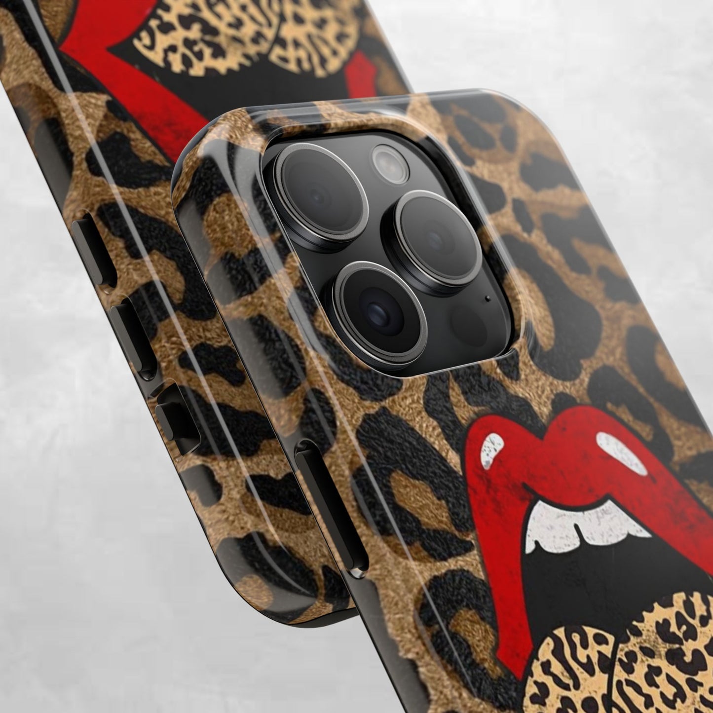 Leopard Lip Tough Phone Case — Bold Animal Print Phone Cover