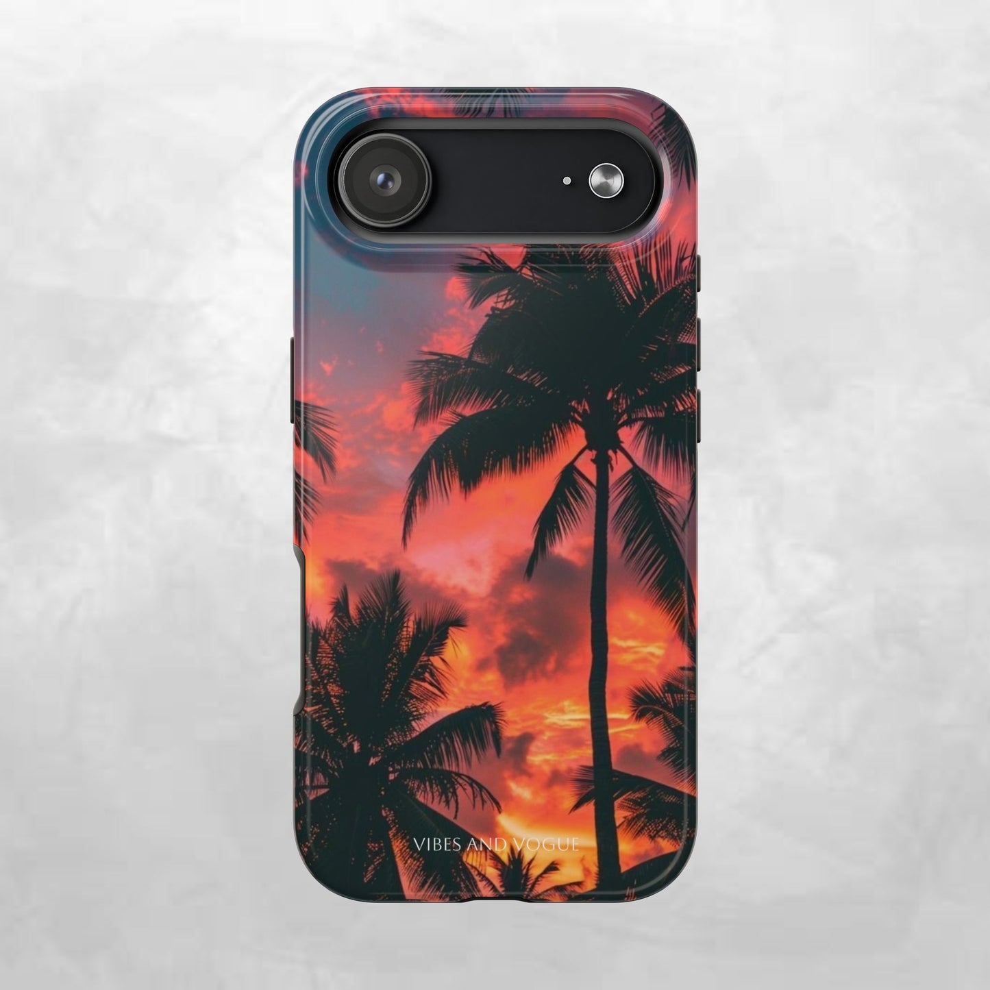 Tropical Sunset Tough Phone Case — Palm Tree Sunset Protective Phone Cover