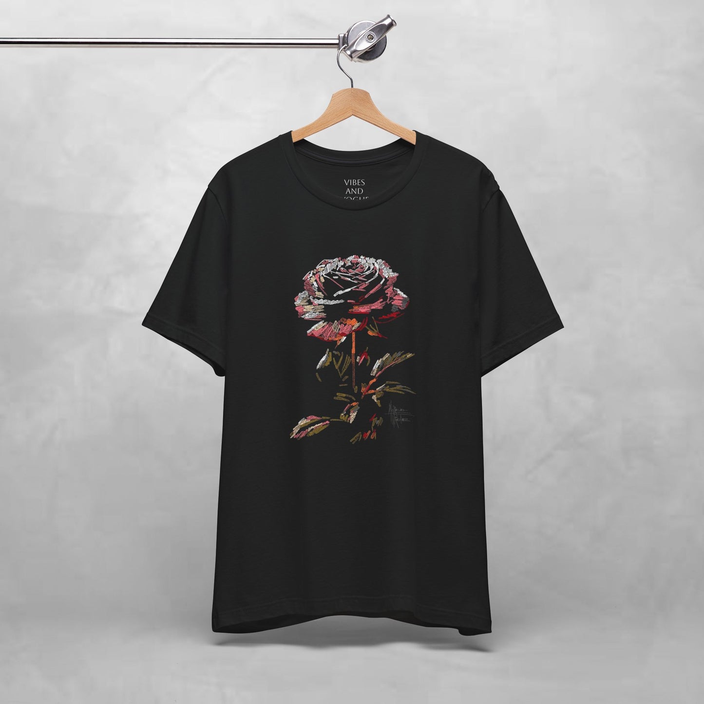Vintage Rose Tee — Dark Floral Graphic T-Shirt
