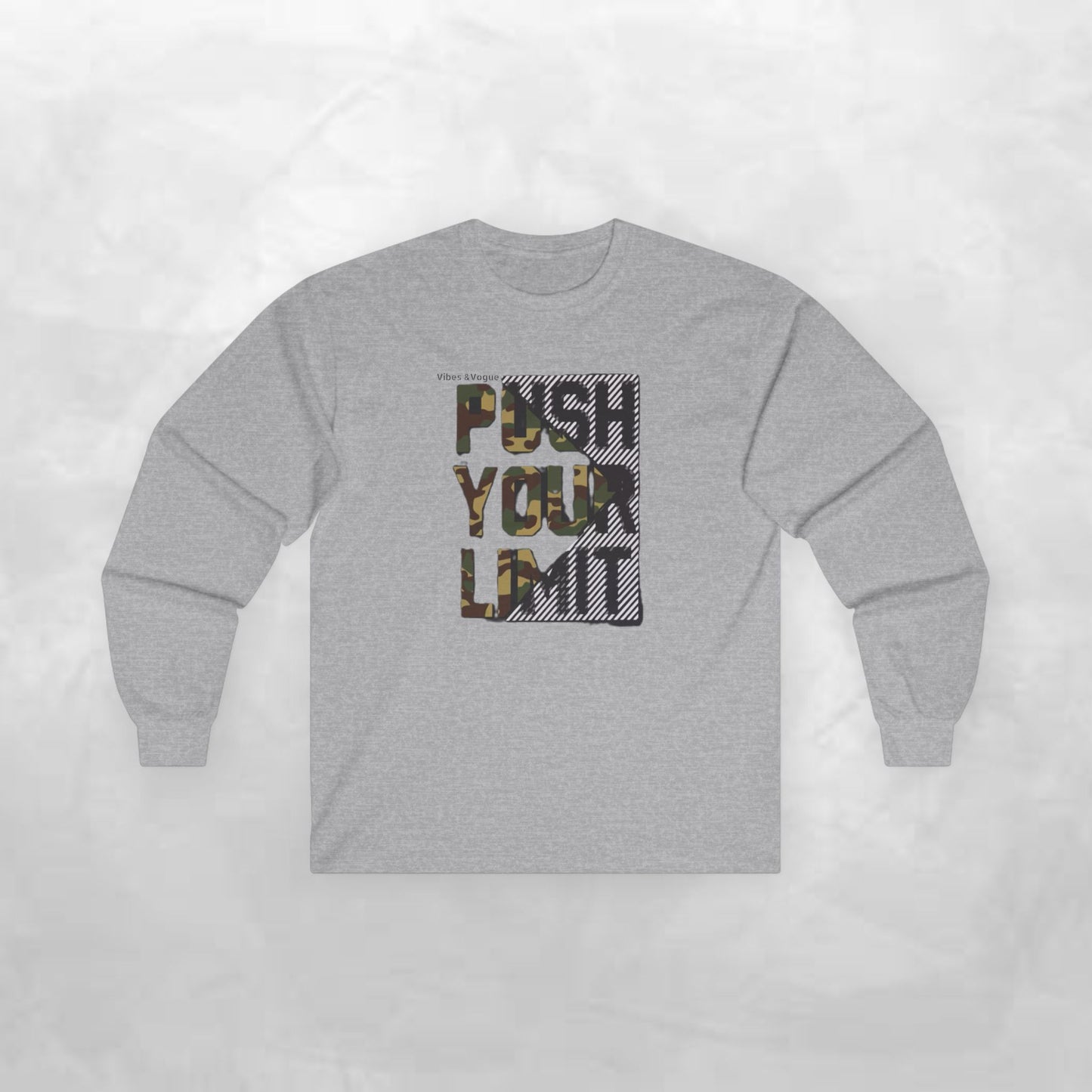Unisex Ultra Cotton Long Sleeve Tee - "Push Your Limit" Motivational Shirt, Gym Wear, Fitness Gift, Workout Apparel, Casual Style