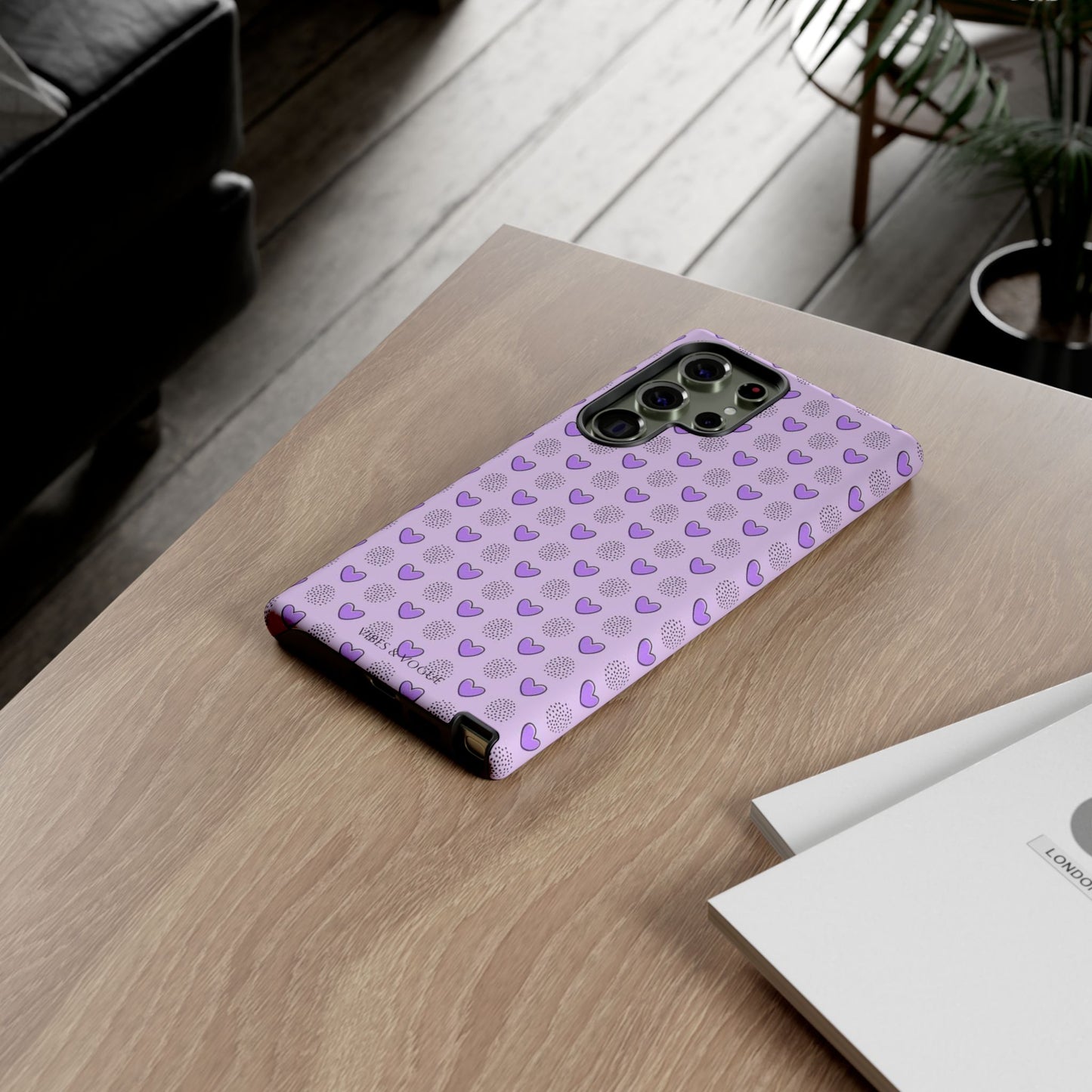 Purple Heart Pattern Phone Case - Tough Cases for a Stylish & Protective Vibe