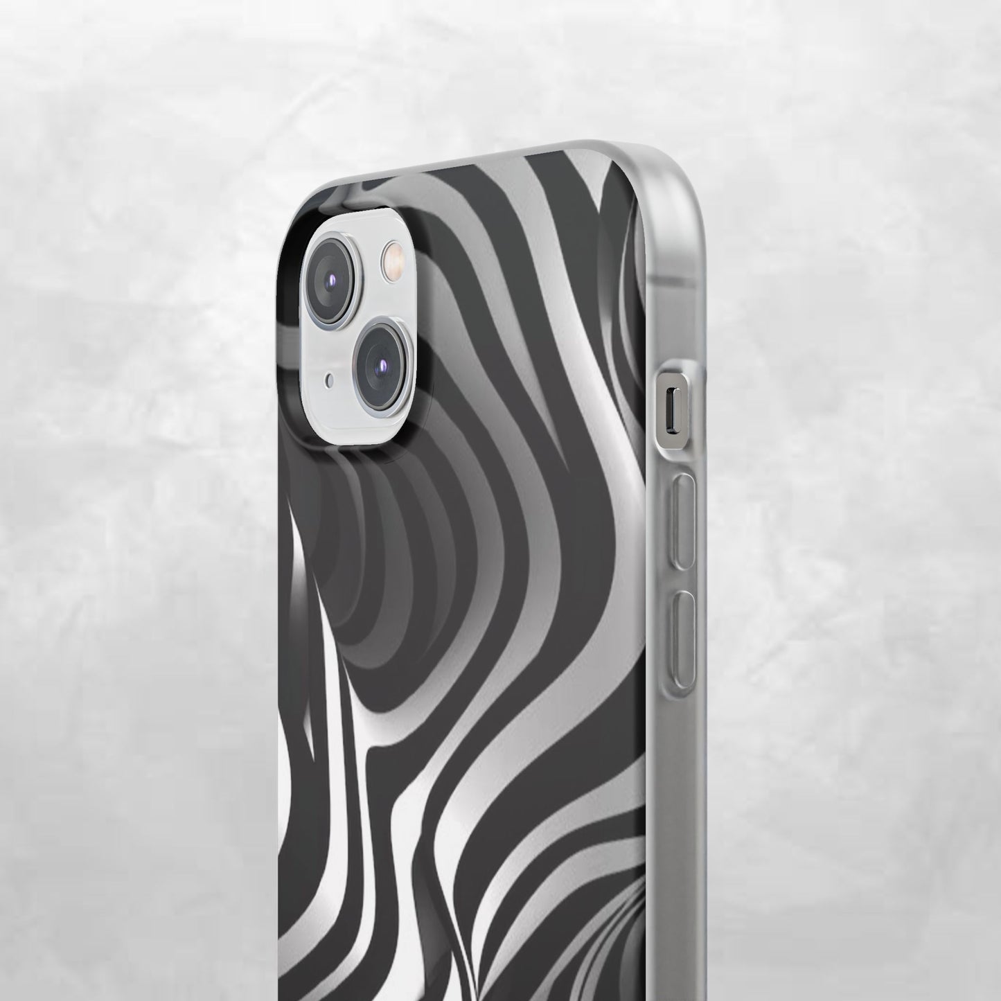 Stylish Phone Cases, Trendy Flexi Cases for iPhone, Black and White Art Case, Gifts for Him/Her, Phone Accessories, Unique Design