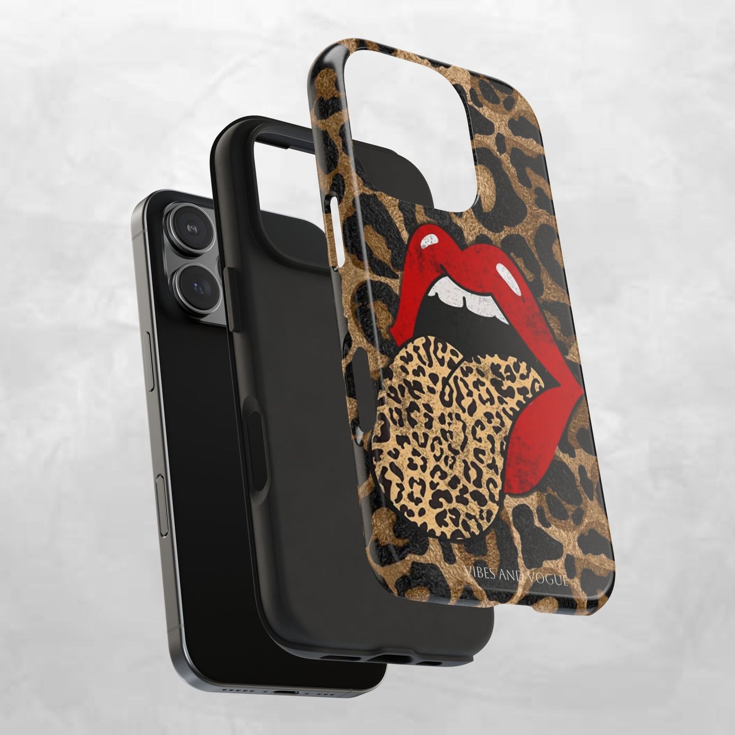 Leopard Lip Tough Phone Case — Bold Animal Print Phone Cover