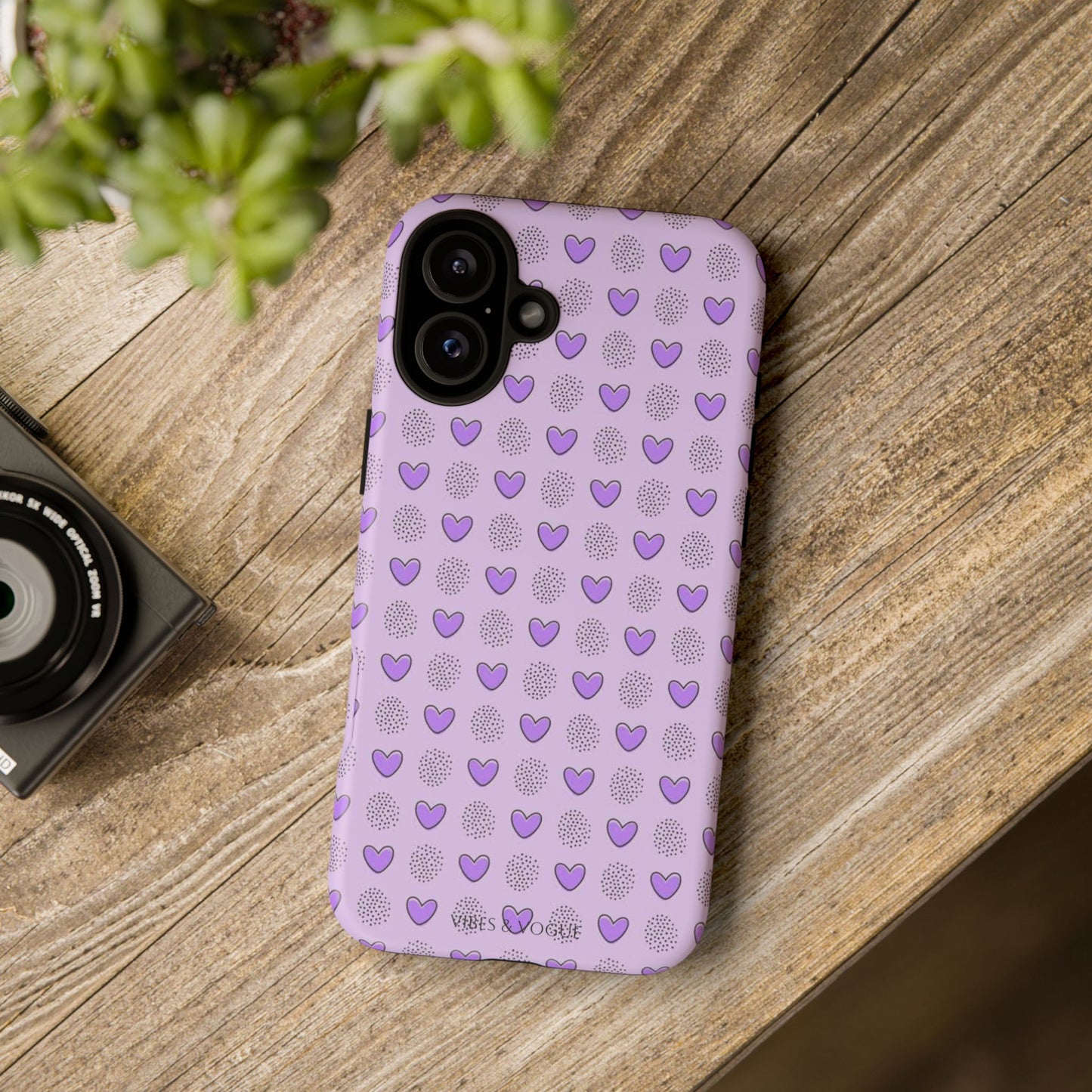 Purple Heart Pattern Phone Case - Tough Cases for a Stylish & Protective Vibe