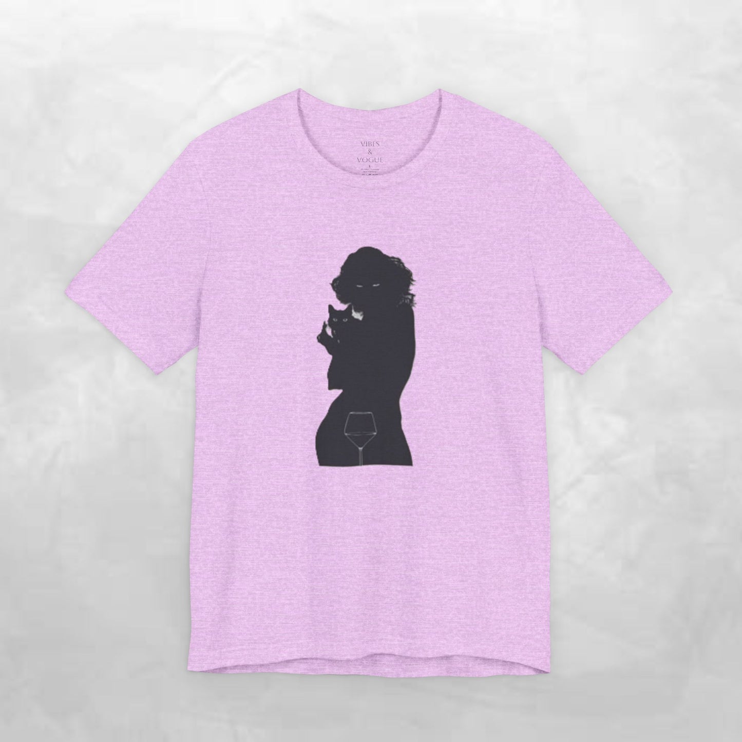 Unisex Silhouette Tee for Stylish Nights, Trendy Casual Wear, Gift for Her, Wine Lover Shirt, Cozy Evening Outfit