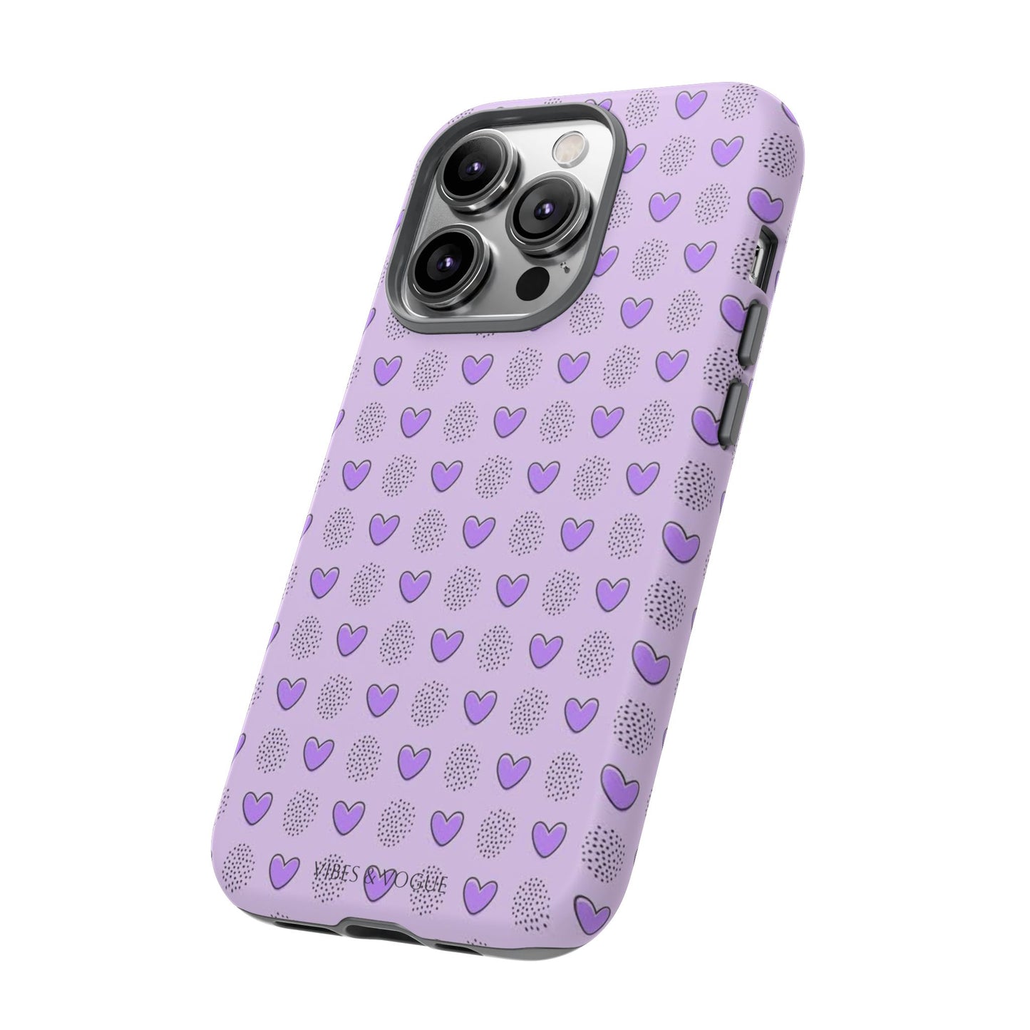Purple Heart Pattern Phone Case - Tough Cases for a Stylish & Protective Vibe