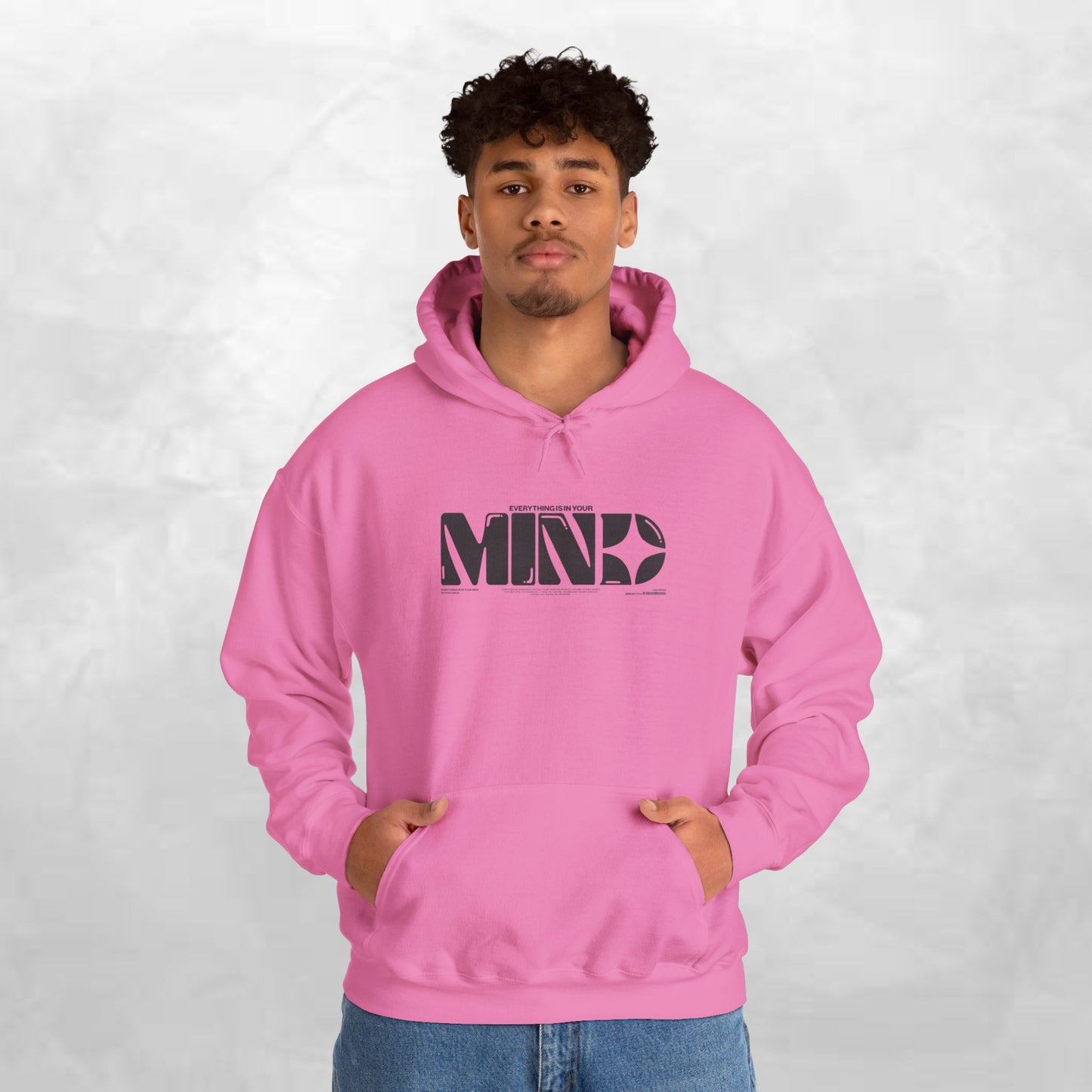 Mind Logo Hoodie — Minimalist Black Typography Pullover