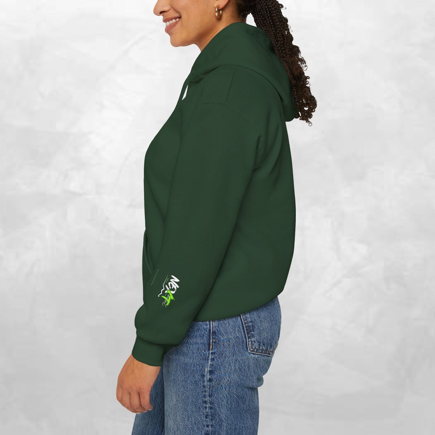 Next Wave Hoodie — Black Streetwear Hoodie with Neon Green Graphic