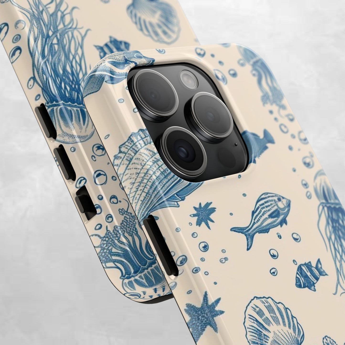 Ocean Blue Marine Pattern Tough Phone Case