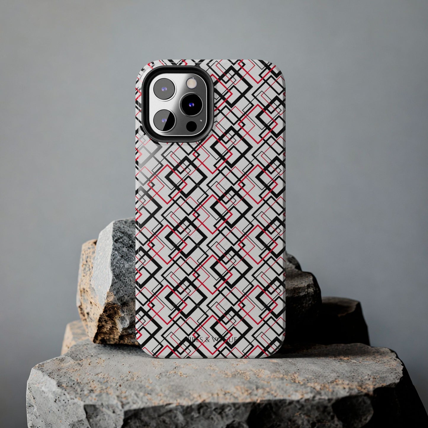 Stylish Geometric Tough Phone Case - Modern Design for Trendsetters