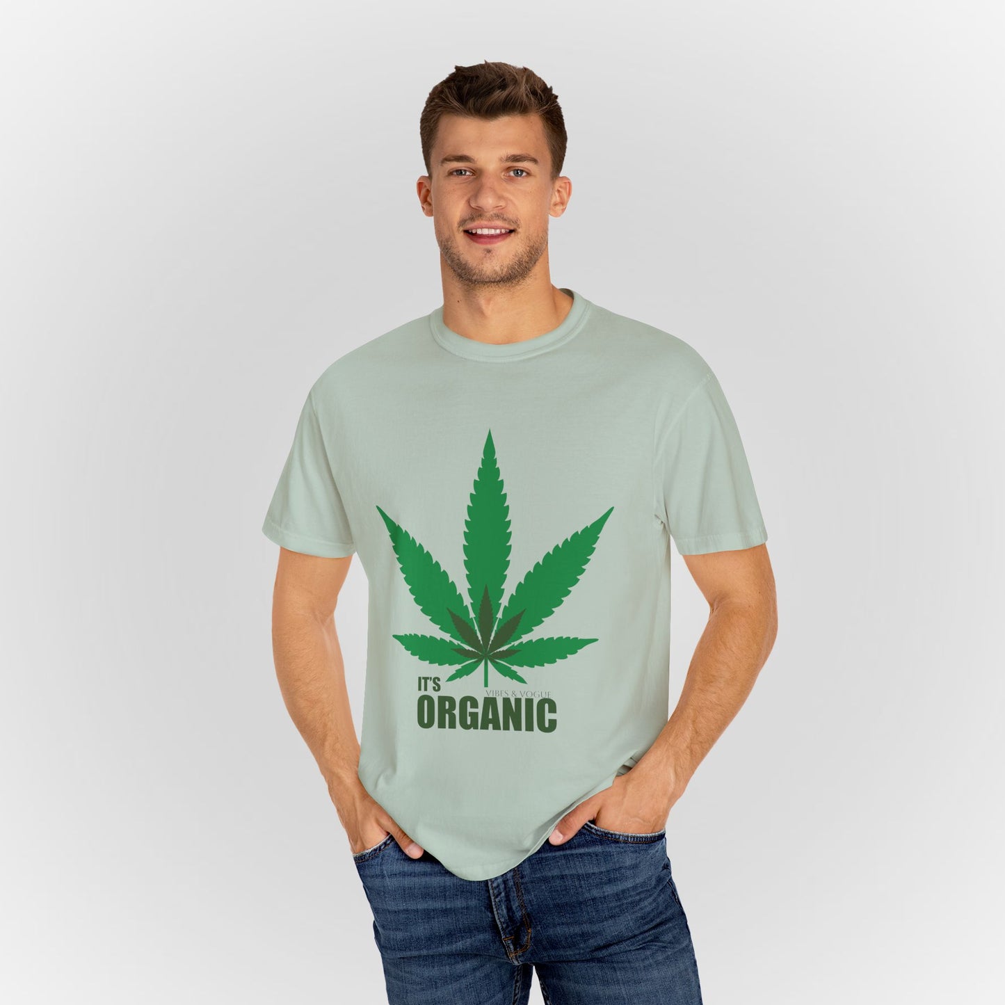 Organic Cannabis Leaf Unisex T-Shirt | Eco-Friendly Apparel for Green Living