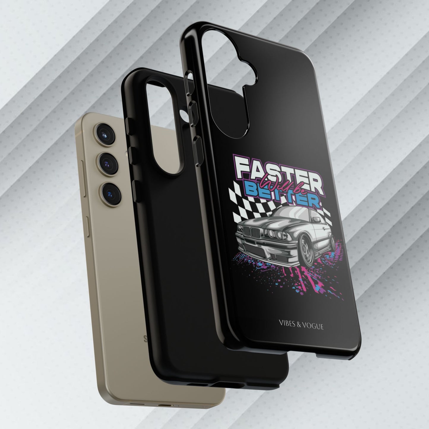 Racing Phone Case - 'Faster Is Better' Design for Car Enthusiasts