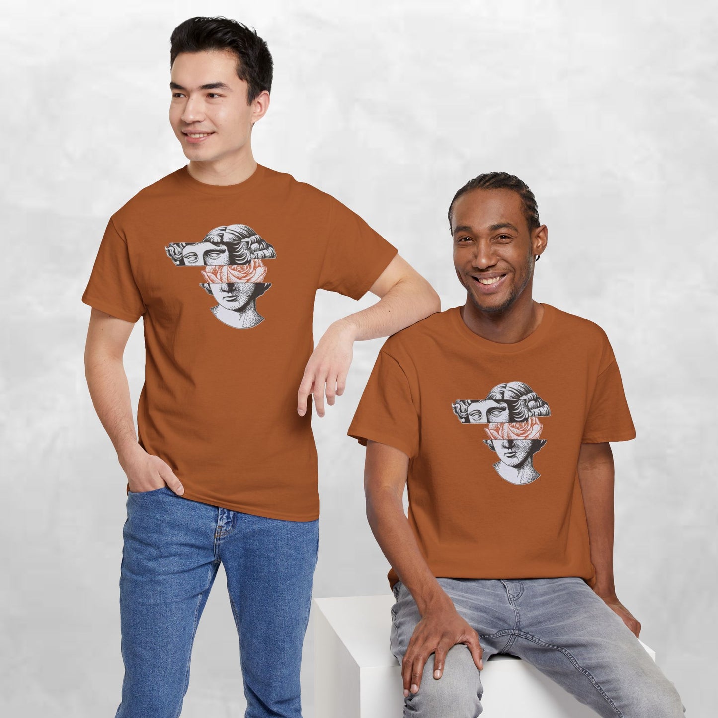 Artistic Unisex Heavy Cotton Tee – Abstract Face Design