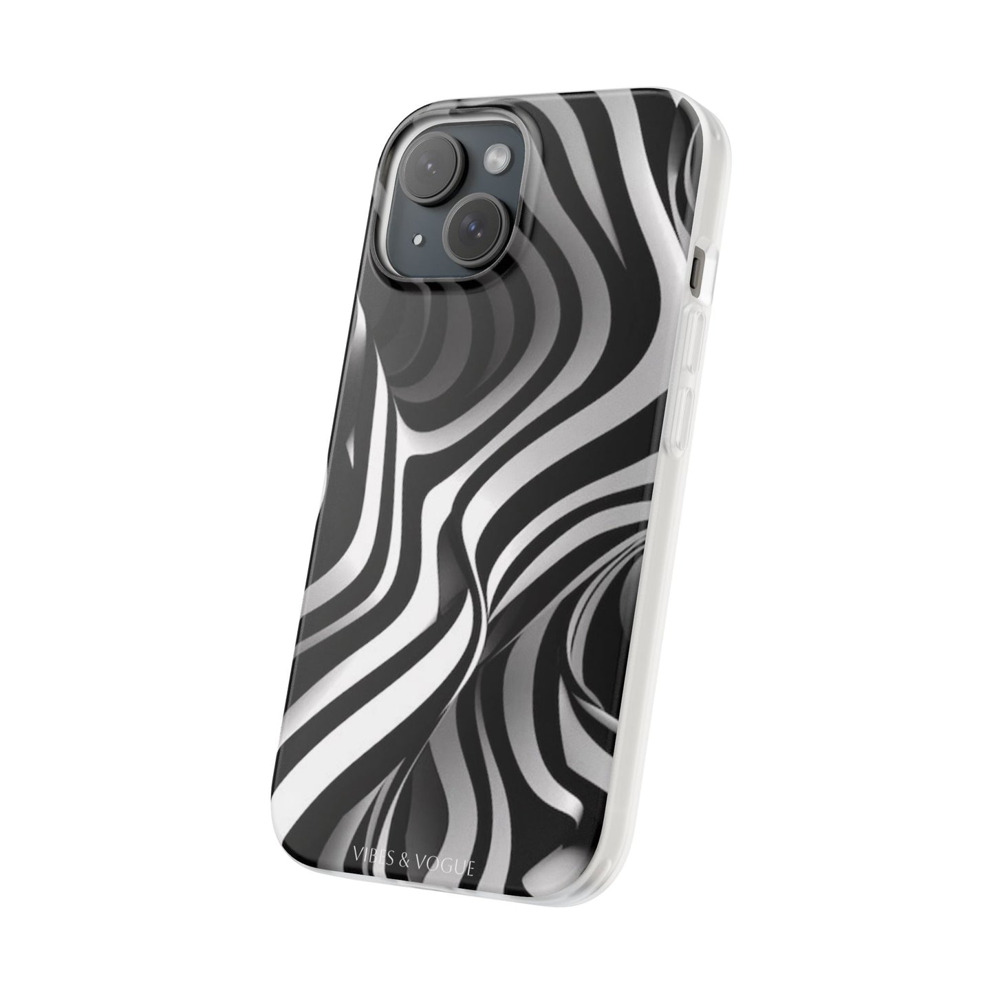 Stylish Phone Cases, Trendy Flexi Cases for iPhone, Black and White Art Case, Gifts for Him/Her, Phone Accessories, Unique Design