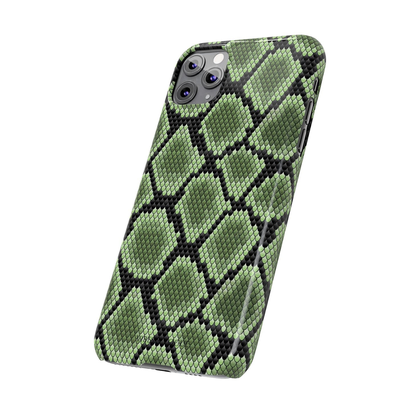 Sleek Green Snake Skin Slim Phone Case - Stylish & Protective for All Occasions