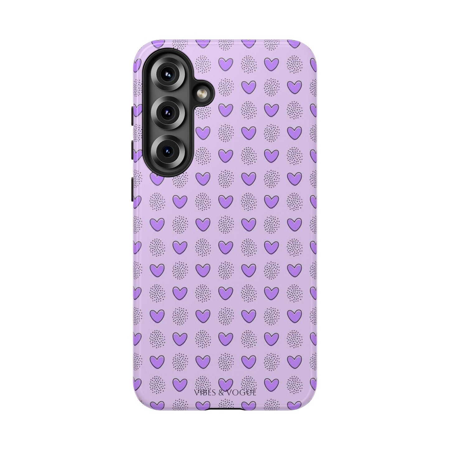 Purple Heart Pattern Phone Case - Tough Cases for a Stylish & Protective Vibe