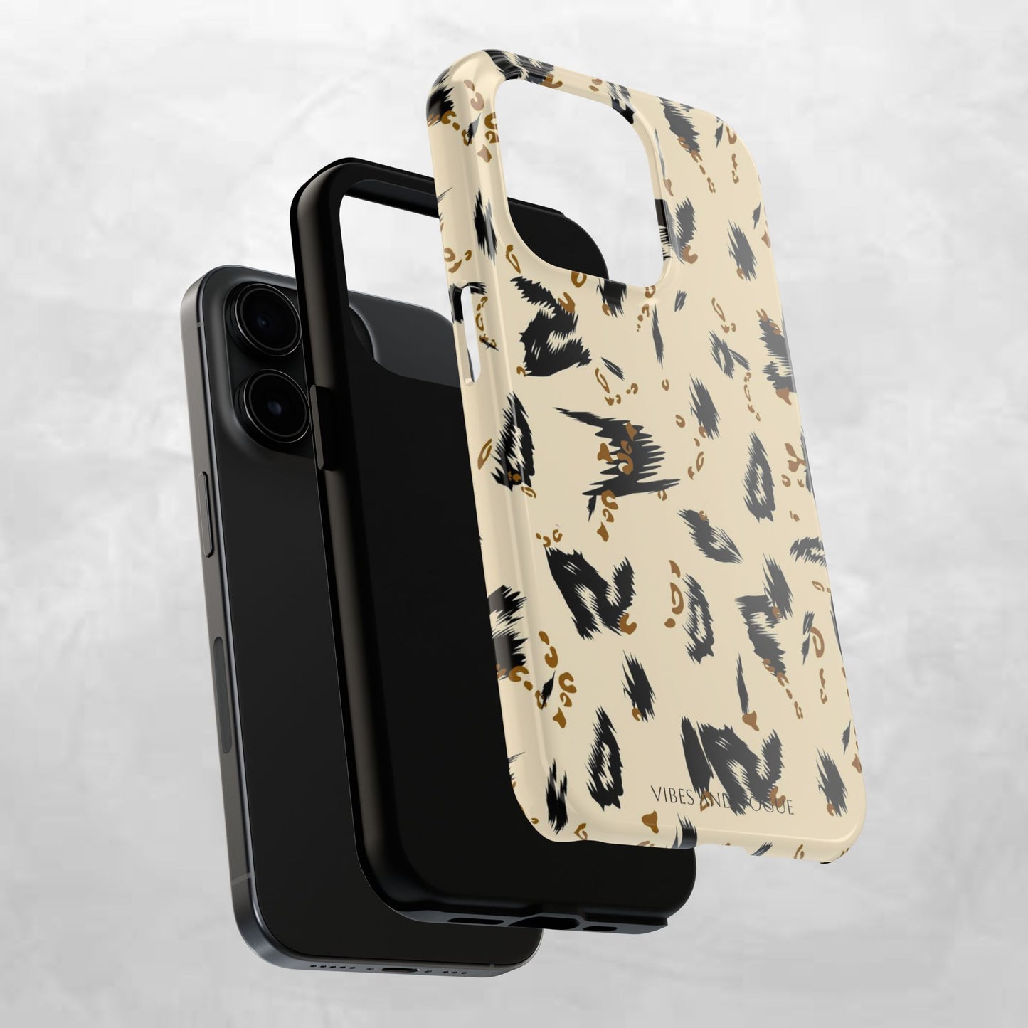 Leopard Splash Tough Phone Case — Protective Animal Print iPhone Cover