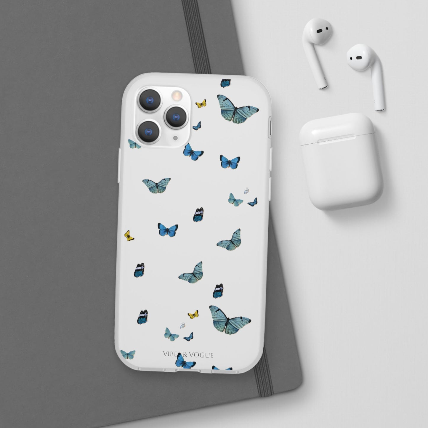 Butterfly Vibes Phone Case, Flexible Phone Cover, Elegant Phone Accessory, Gift for Nature Lovers, Spring Decor, Eco-Friendly Case