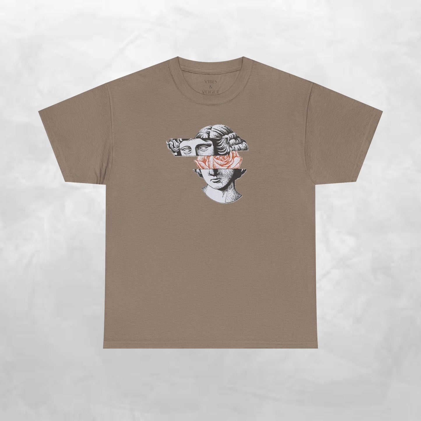 Artistic Unisex Heavy Cotton Tee – Abstract Face Design