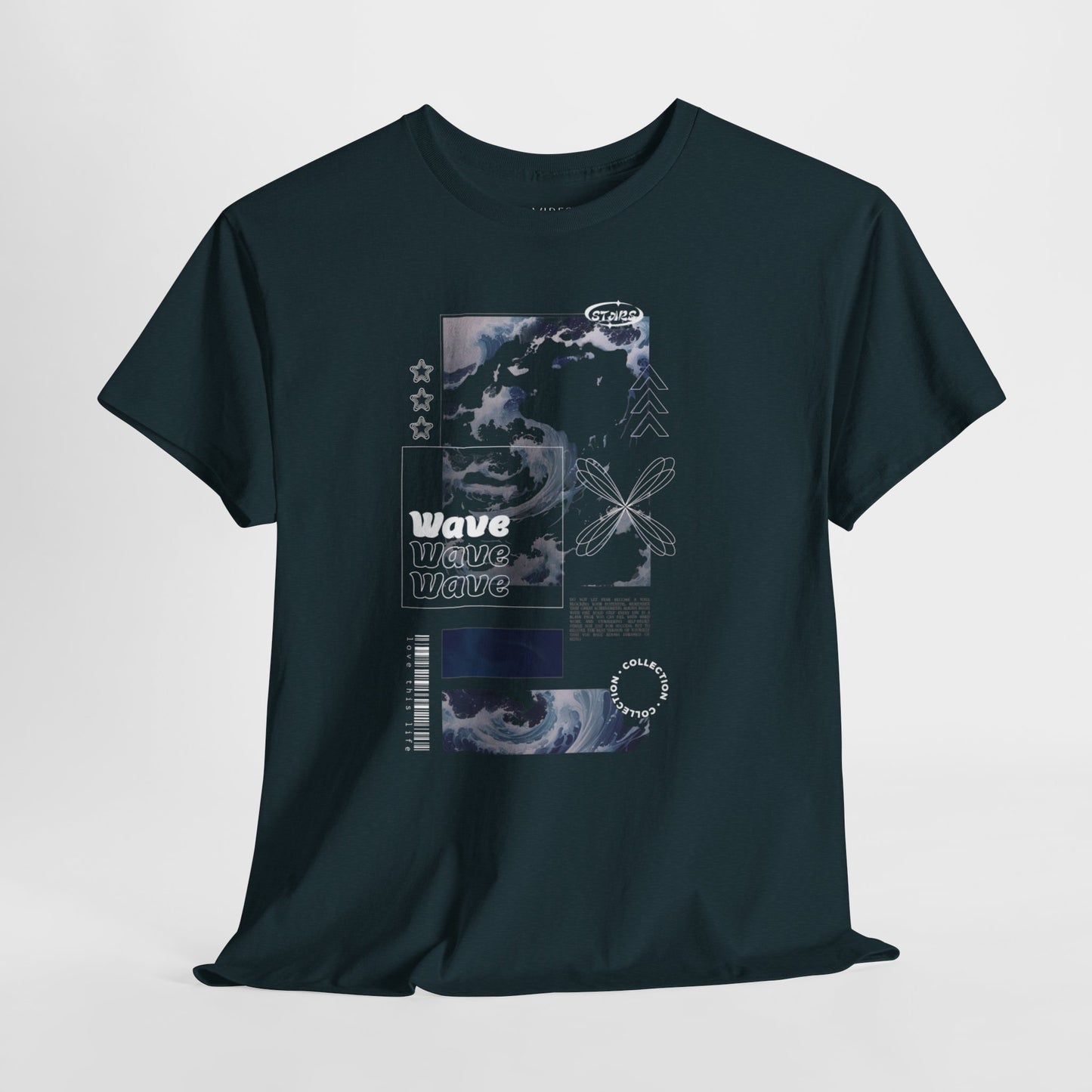 Wave Graphic Tee — Retro Surf Collage T-Shirt