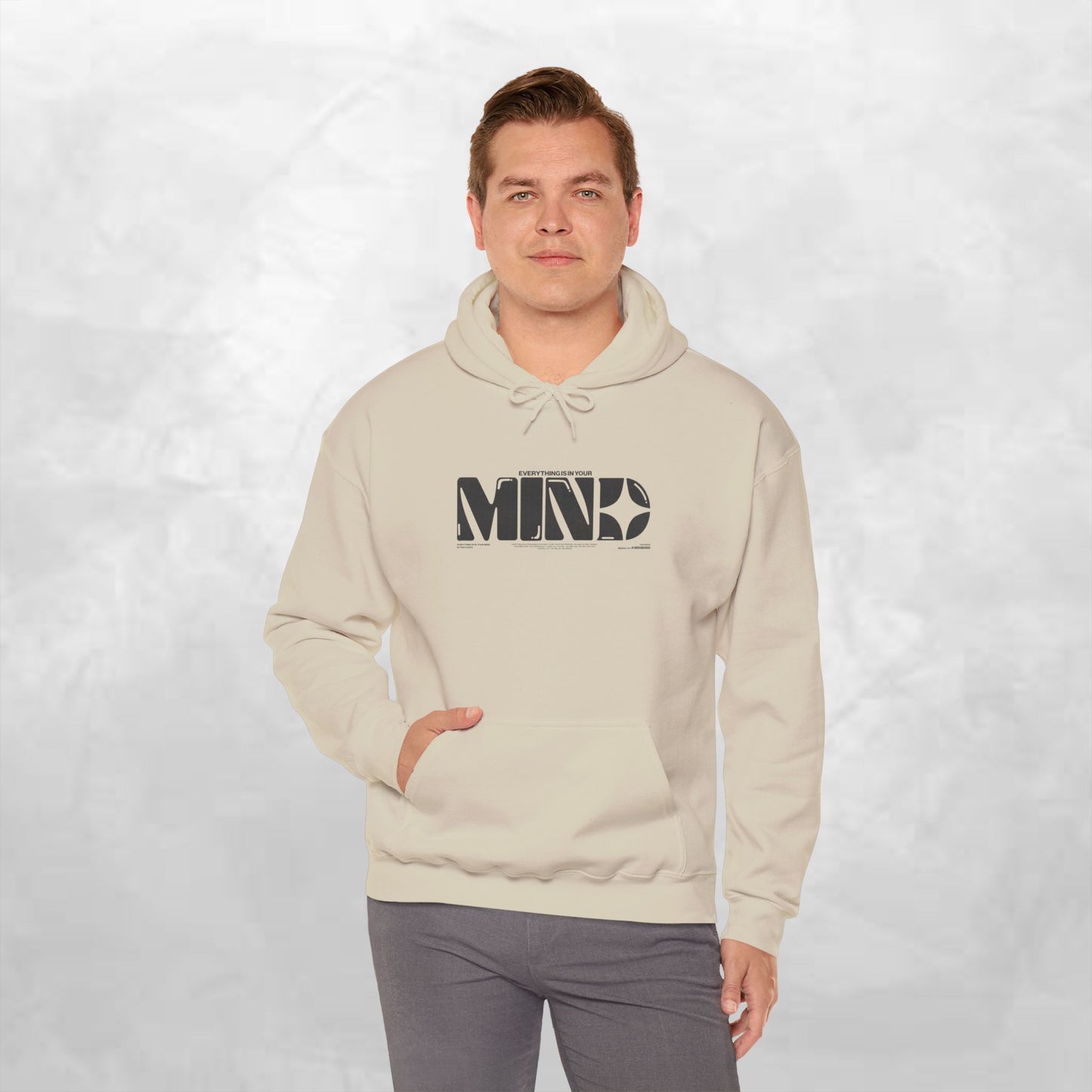 Mind Logo Hoodie — Minimalist Black Typography Pullover