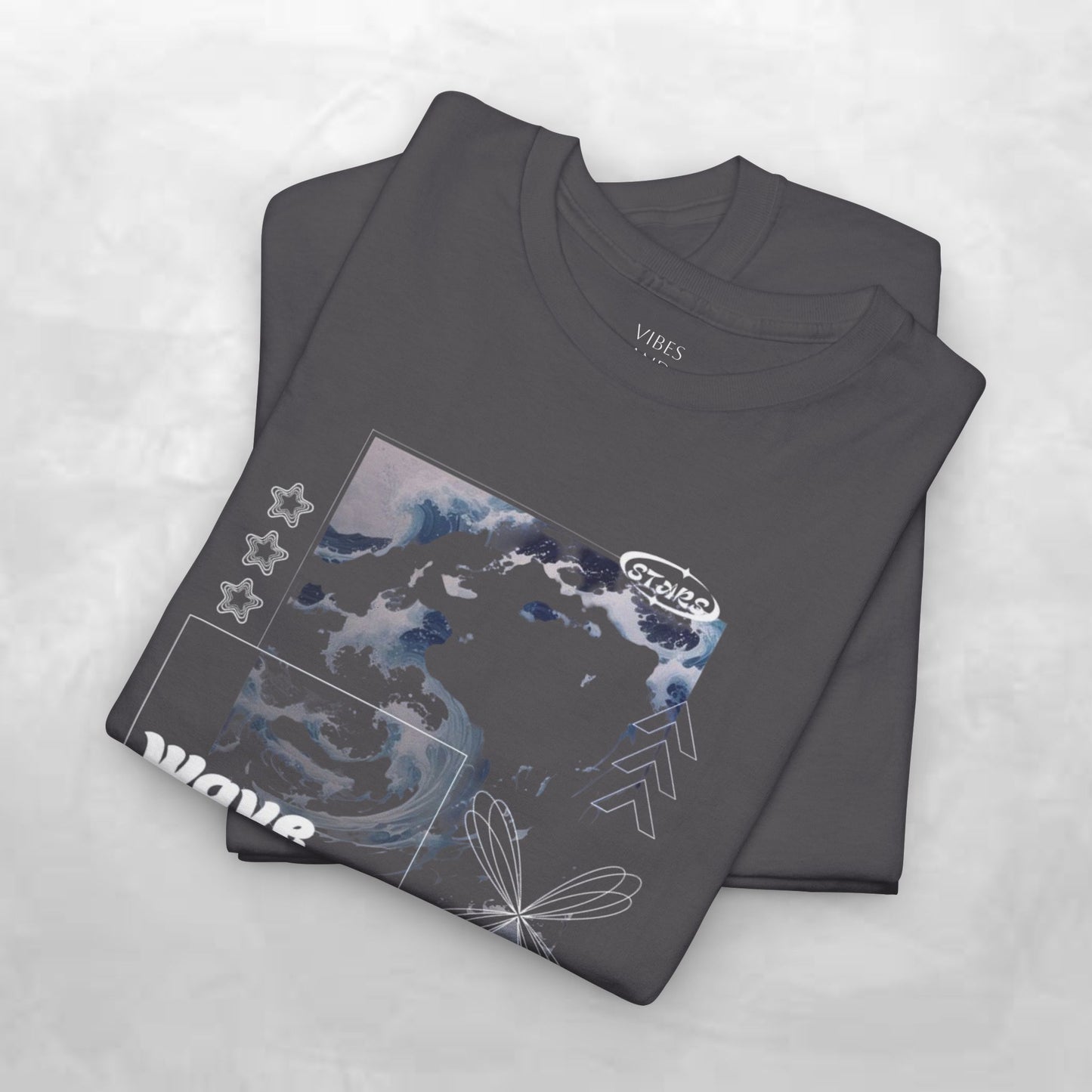 Wave Graphic Tee — Retro Surf Collage T-Shirt
