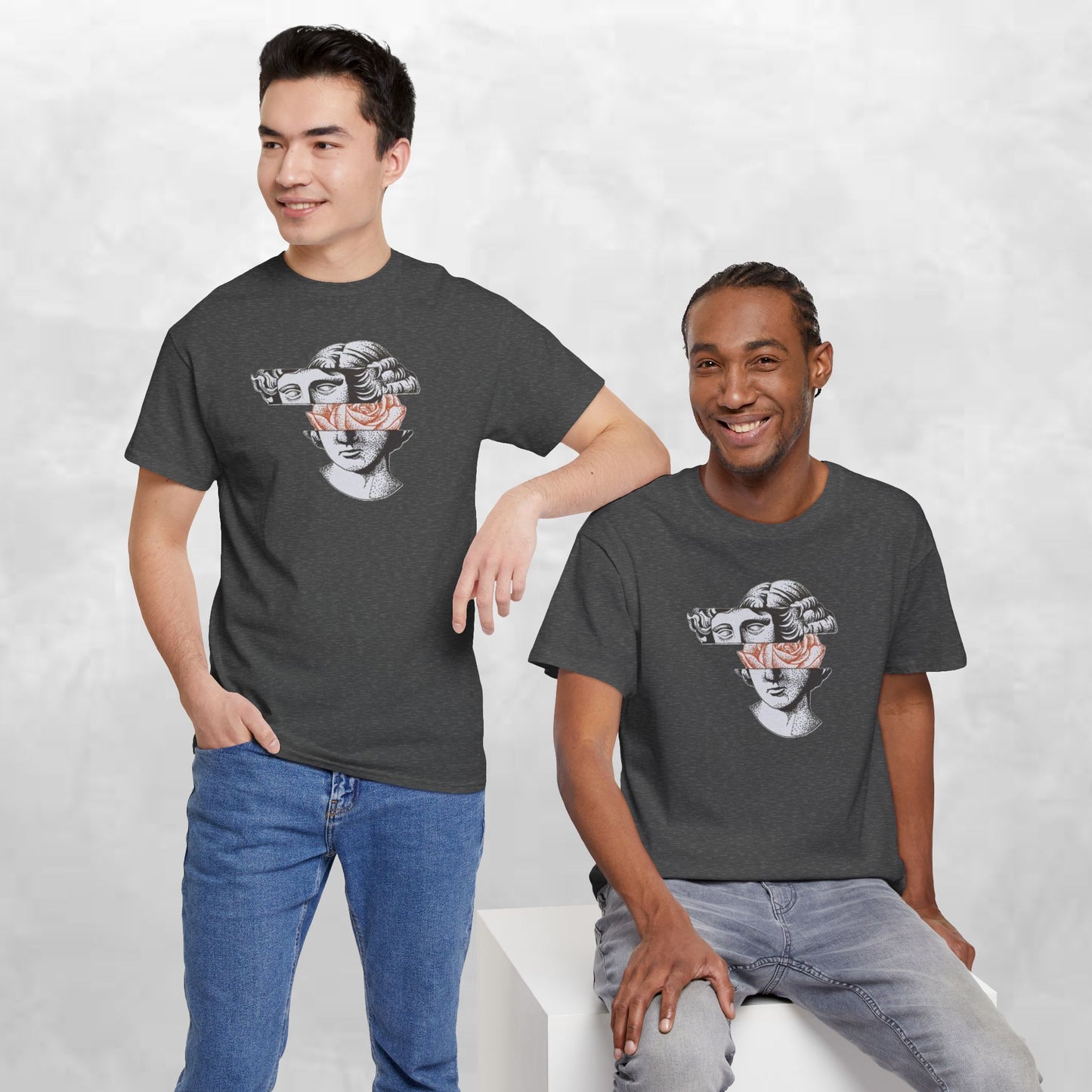 Artistic Unisex Heavy Cotton Tee – Abstract Face Design