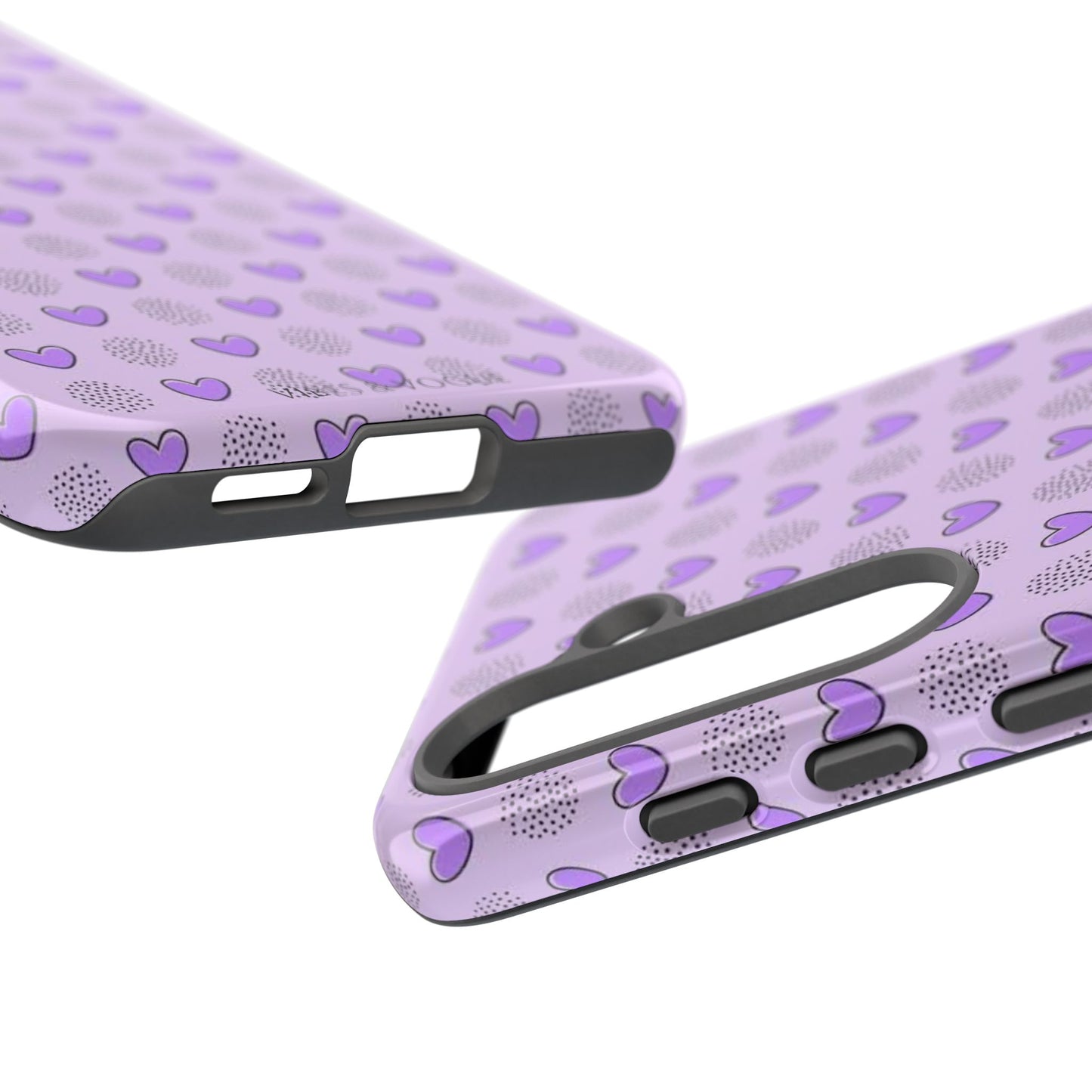 Purple Heart Pattern Phone Case - Tough Cases for a Stylish & Protective Vibe