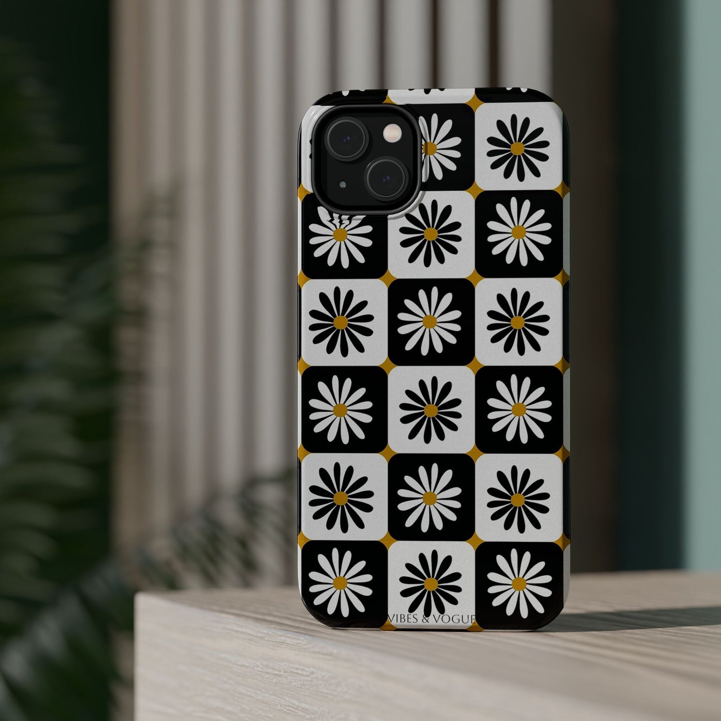 Retro Daisy Magnetic Tough Case - Stylish Protection for Your Phone