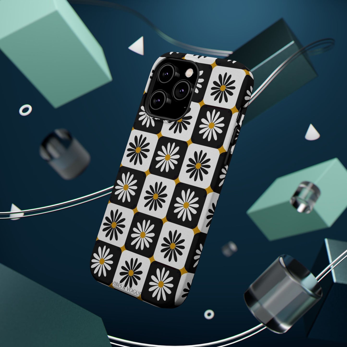 Retro Daisy Magnetic Tough Case - Stylish Protection for Your Phone