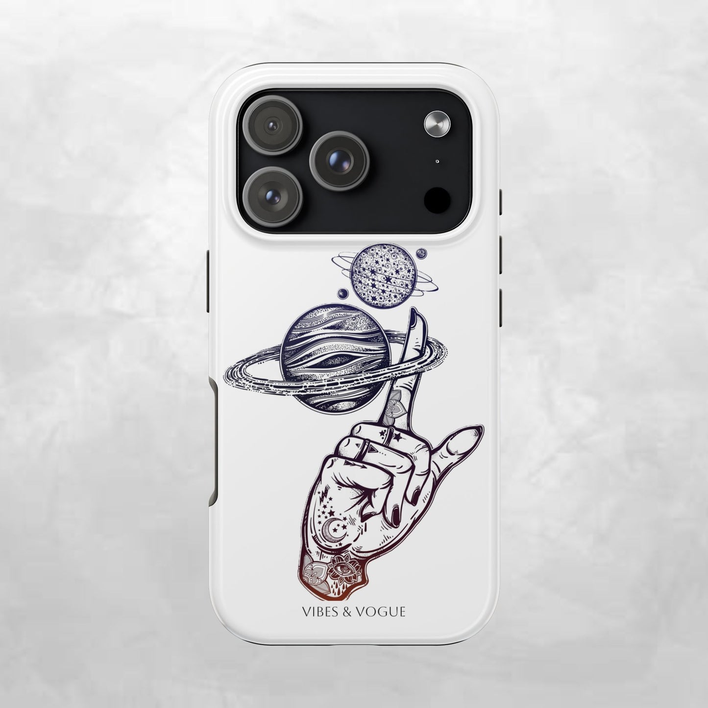 Cosmic Tattoo Phone Case, Unique Galaxy Cell Phone Cover, Gift for Astronomers, Trendy Space Phone Protector, Birthday and Holiday Gift