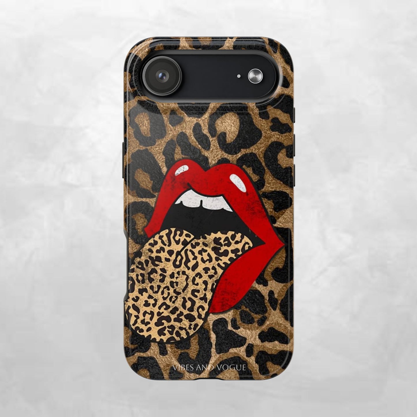 Leopard Lip Tough Phone Case — Bold Animal Print Phone Cover