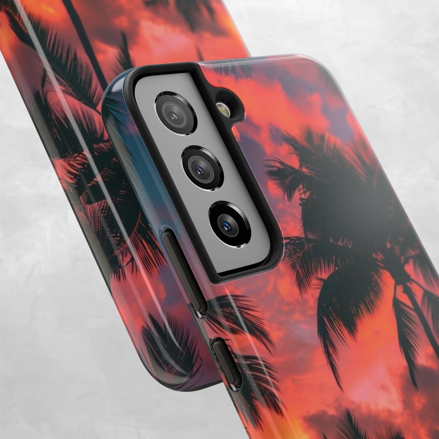 Tropical Sunset Tough Phone Case — Palm Tree Sunset Protective Phone Cover